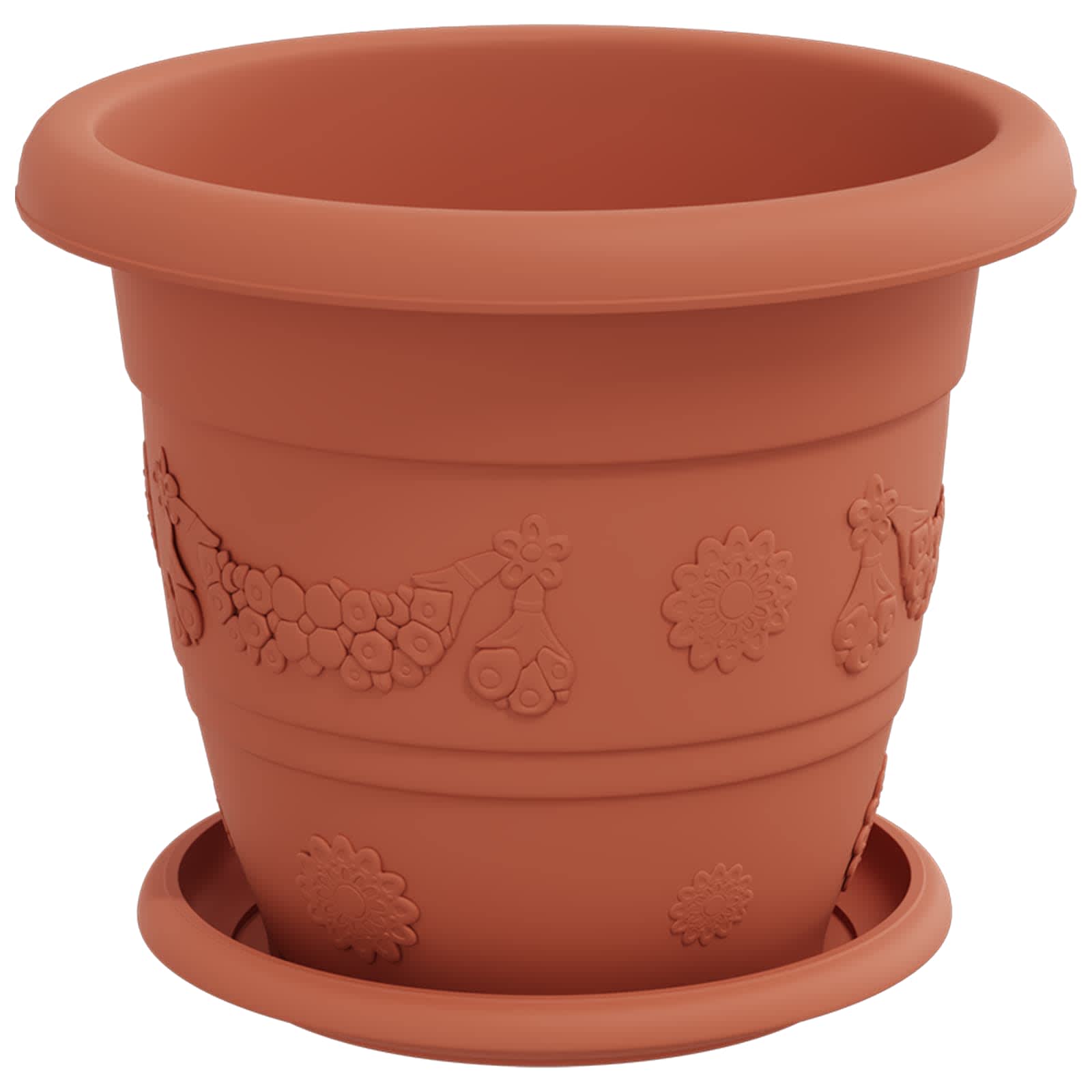 Saksije za biljke 24 pcs Crvena cigla Ø 22 x 18 cm Plastika