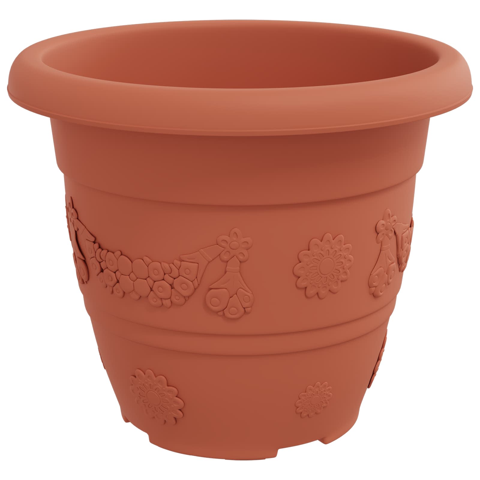 Saksije za biljke 24 pcs Crvena cigla Ø 26 x 21.5 cm Plastika