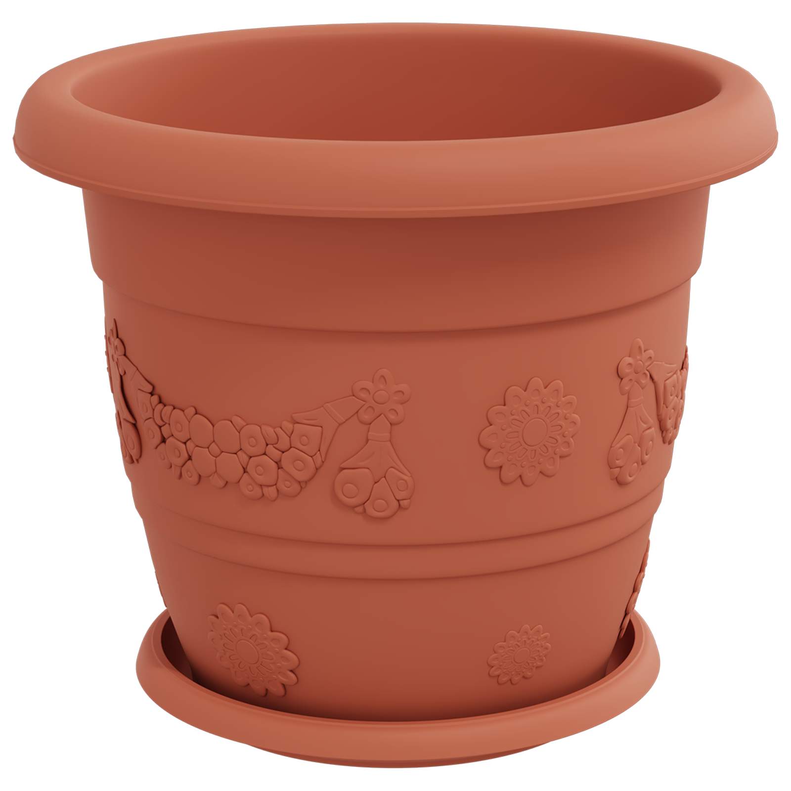 Saksije za biljke 24 pcs Crvena cigla Ø 30 x 25 cm Plastika