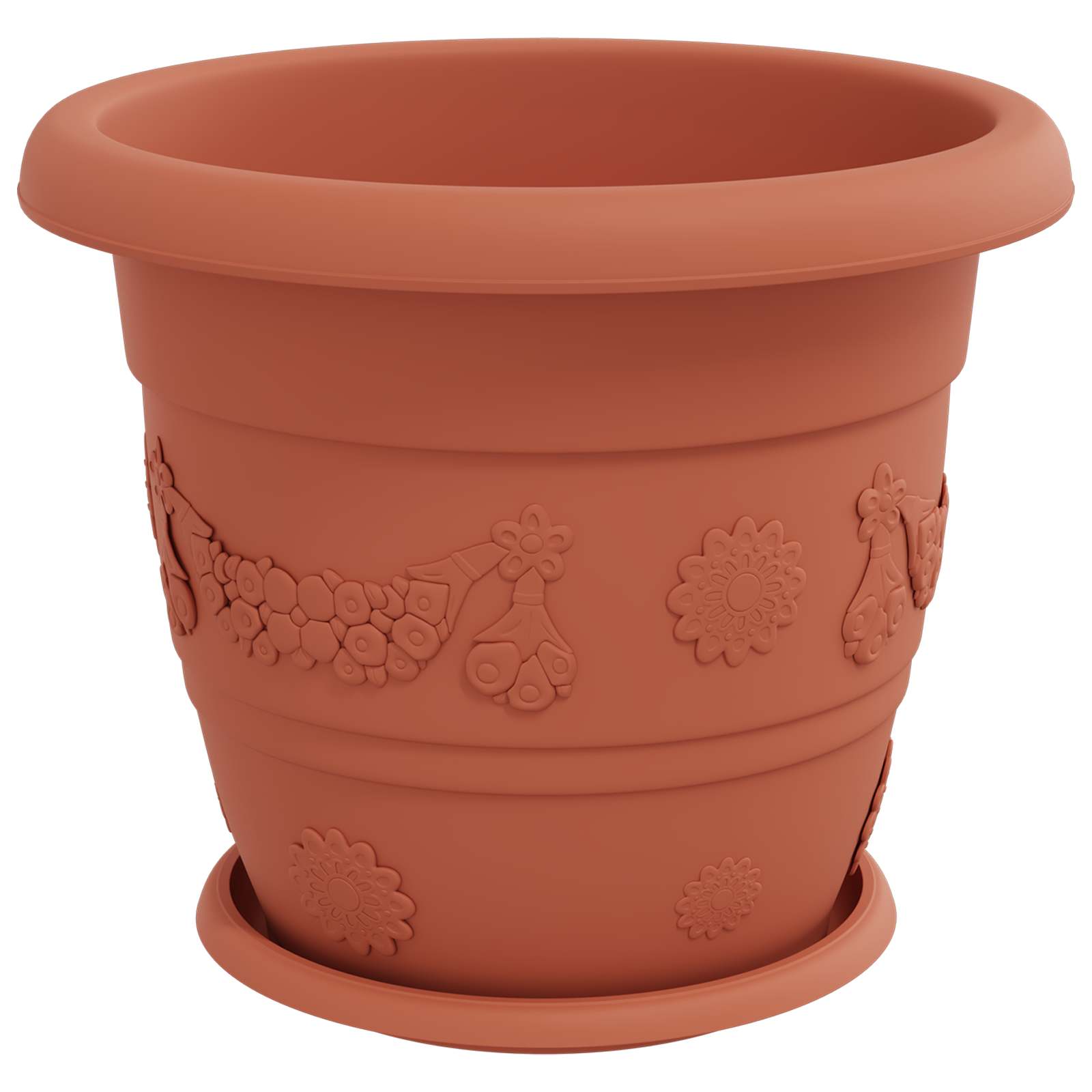 Saksije za biljke 24 pcs Crvena cigla Ø 34 x 28 cm Plastika