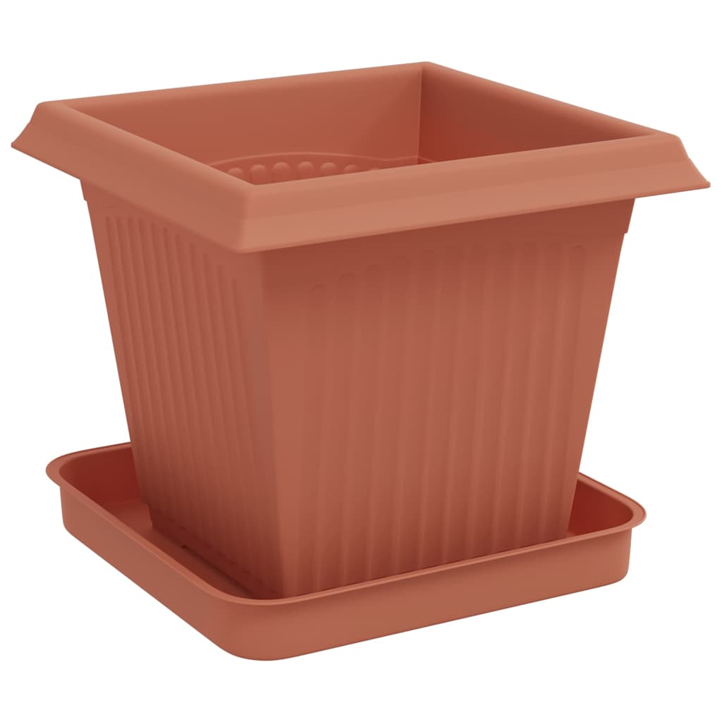 Saksije za biljke 6 pcs Crvena cigla 16 x 16 x 14 cm Plastika