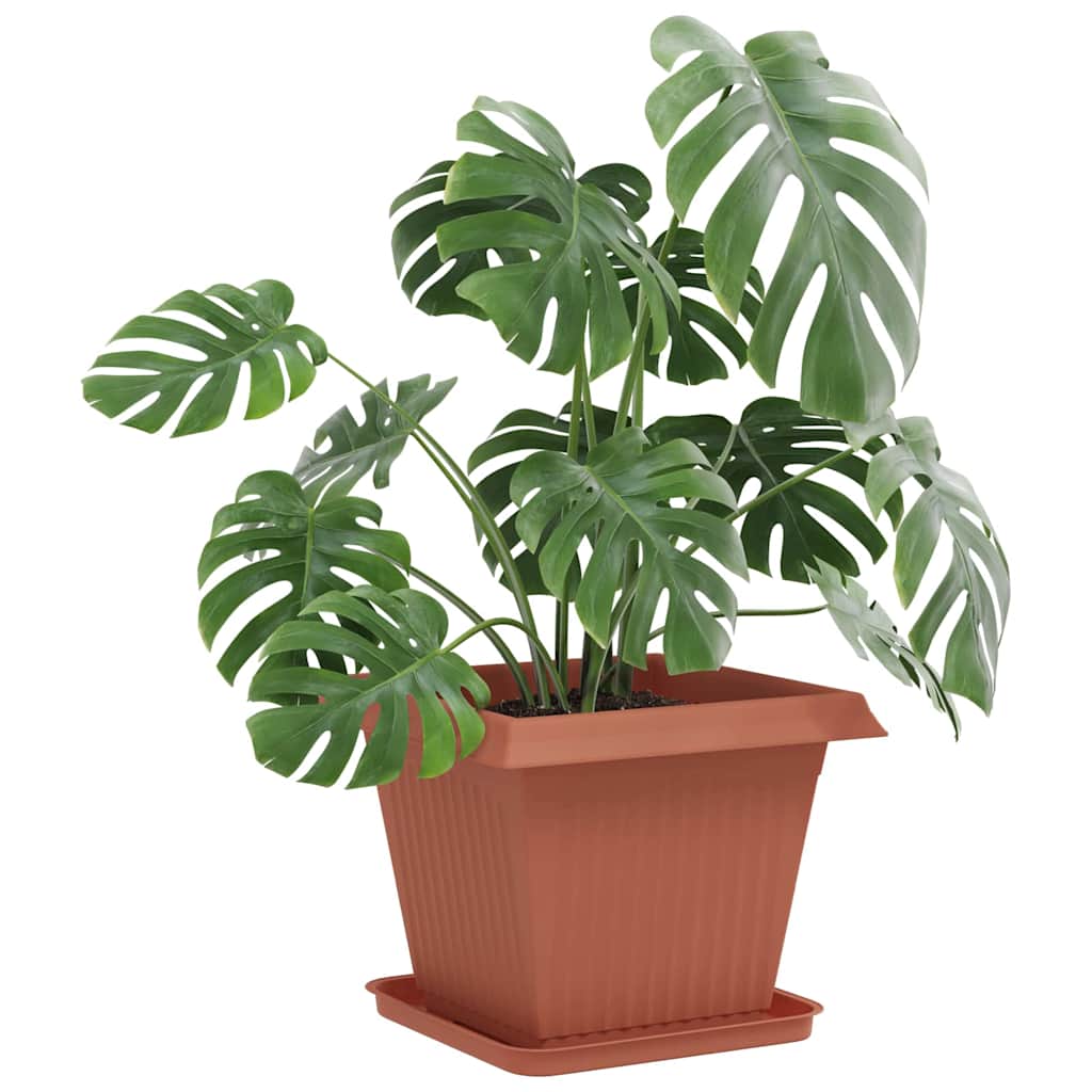 Saksije za biljke 6 pcs Crvena cigla 38 x 38 x 30 cm Plastika