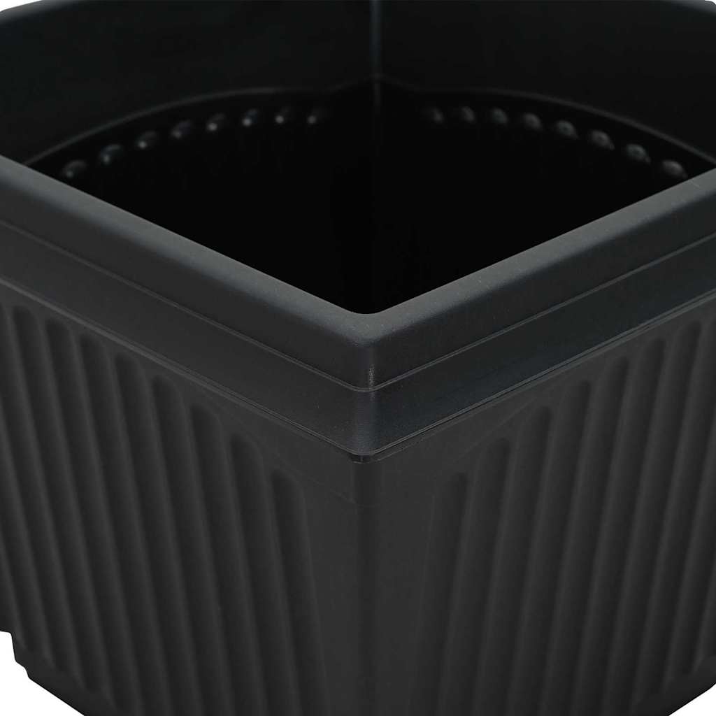 Saksije za biljke 6 pcs Crna 33 x 33 x 26 cm Plastika