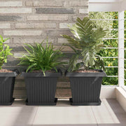 Saksije za biljke 6 pcs Crna 33 x 33 x 26 cm Plastika