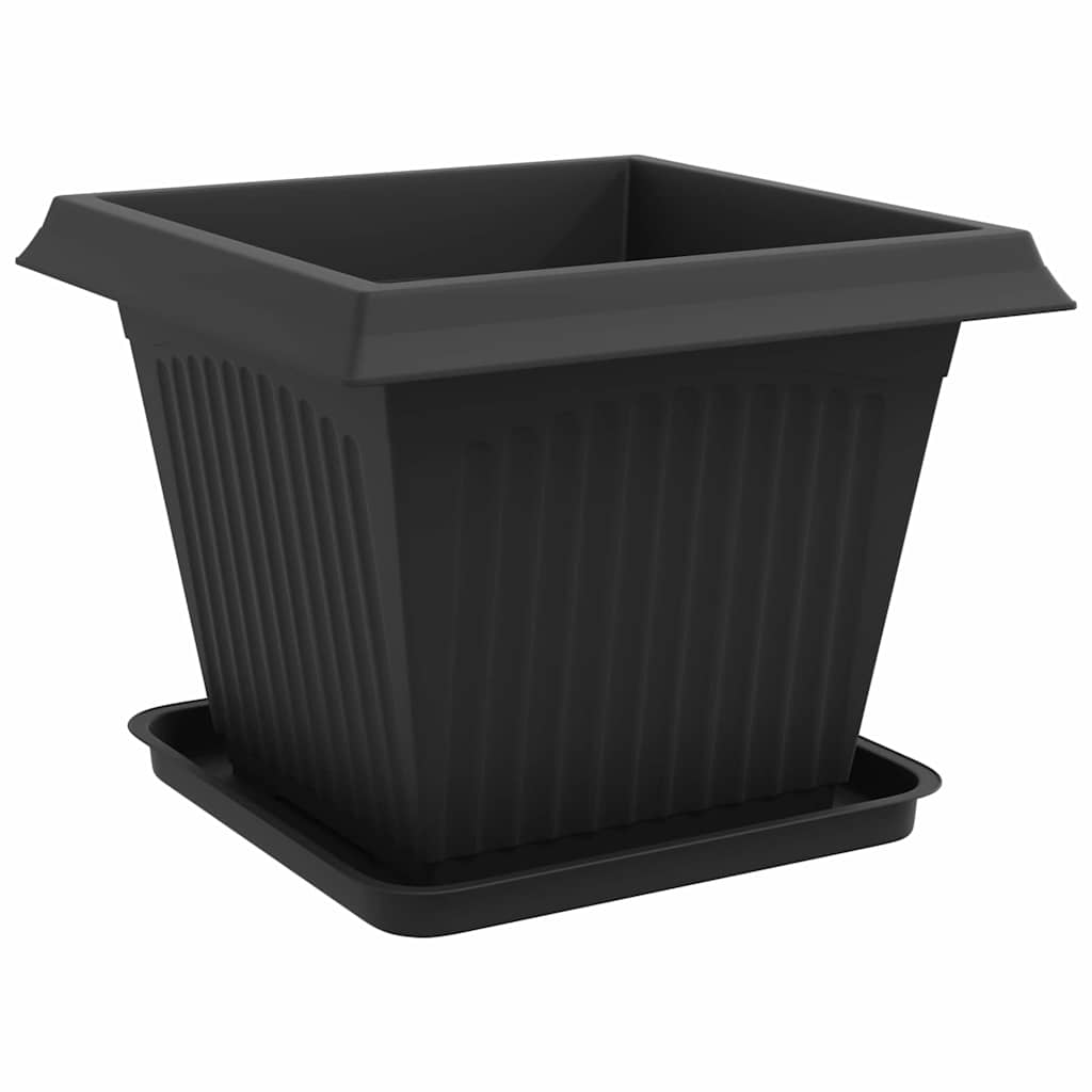 Saksije za biljke 6 pcs Crna 43 x 43 x 33,5 cm Plastika
