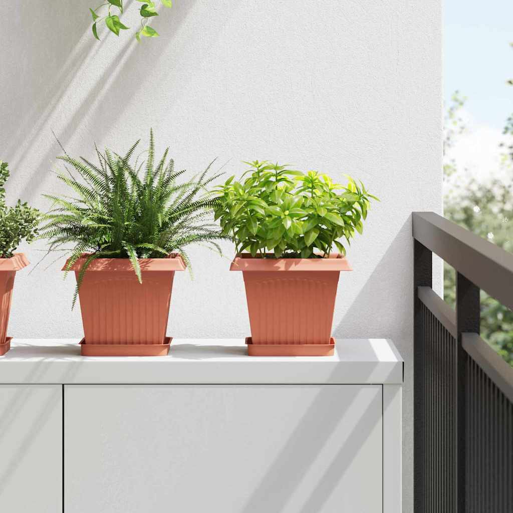 Saksije za biljke 24 pcs Crvena cigla 20 x 20 x 16 cm Plastika