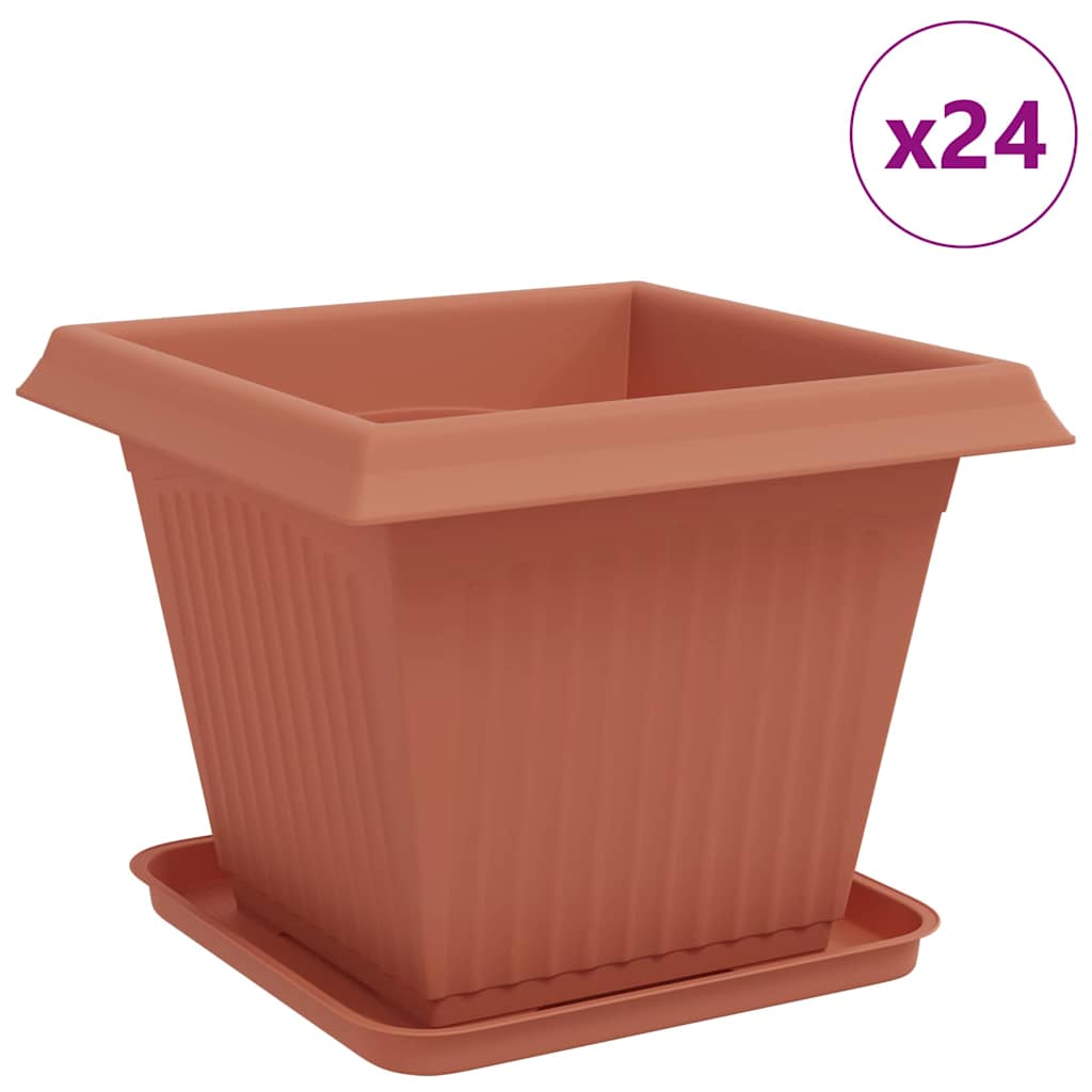 Saksije za biljke 24 pcs Crvena cigla 38 x 38 x 30 cm Plastika