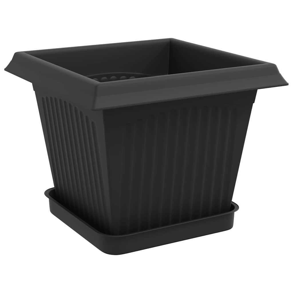 Saksije za biljke 24 pcs Crna 20 x 20 x 16 cm Plastika