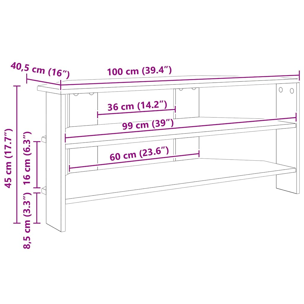 KutuskiTVormar Dimljeni hrast 102x40,5x45cm Konstruirano drvo