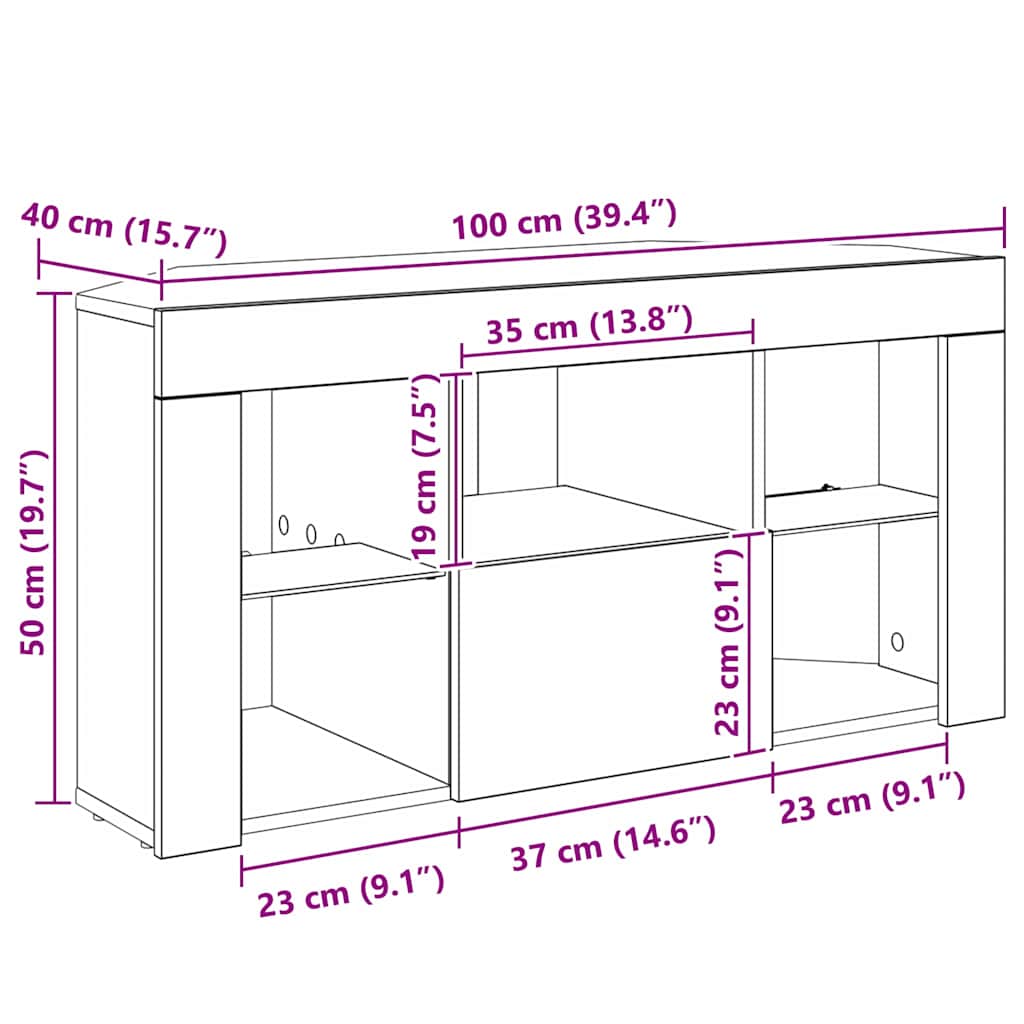 Kotni LED TV ormar Bijelo 100 x 40 x 50 cm Konstruirano drvo