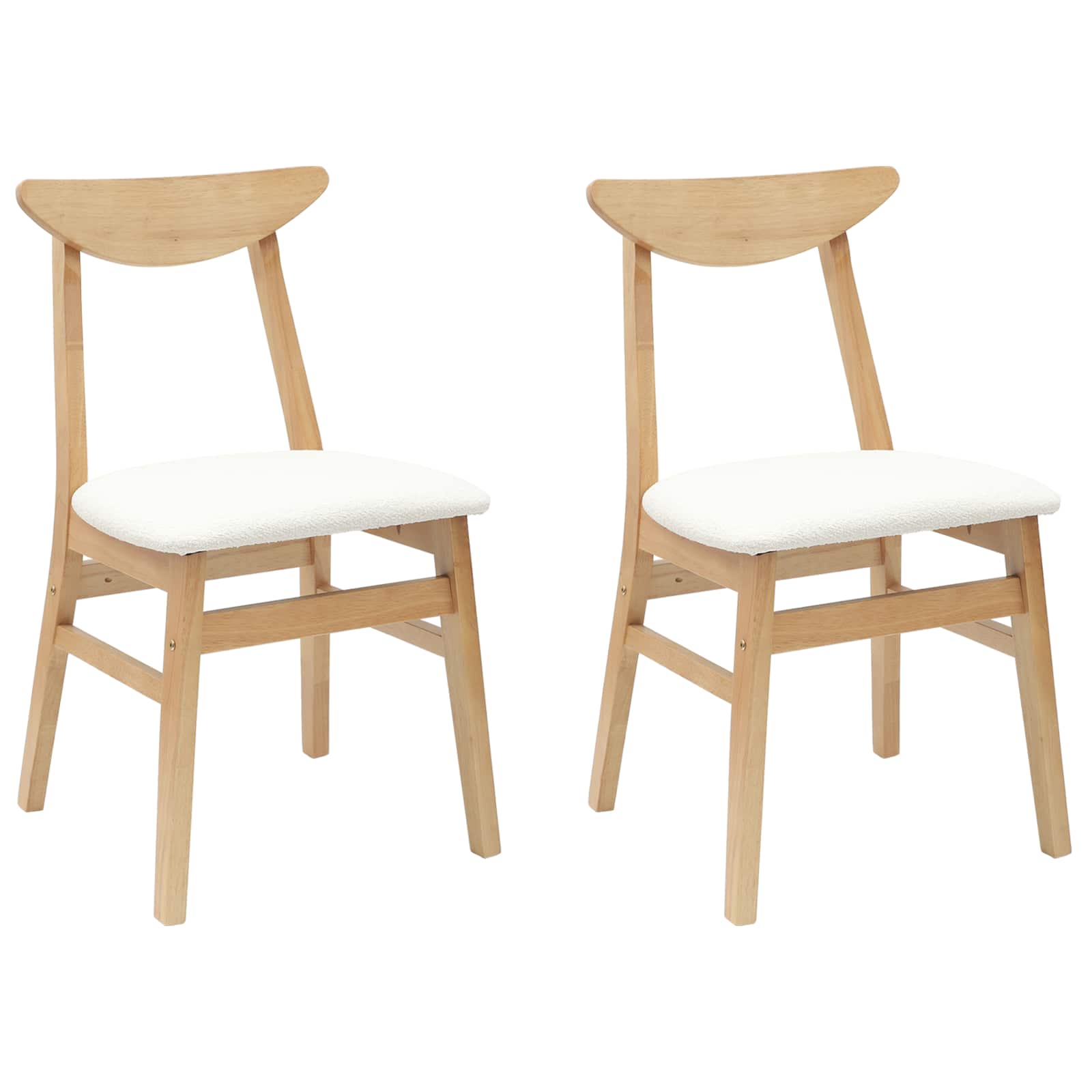 Trpezarijske stolice 2 pcs Prirodna 42 x 47.5 x 81 cm