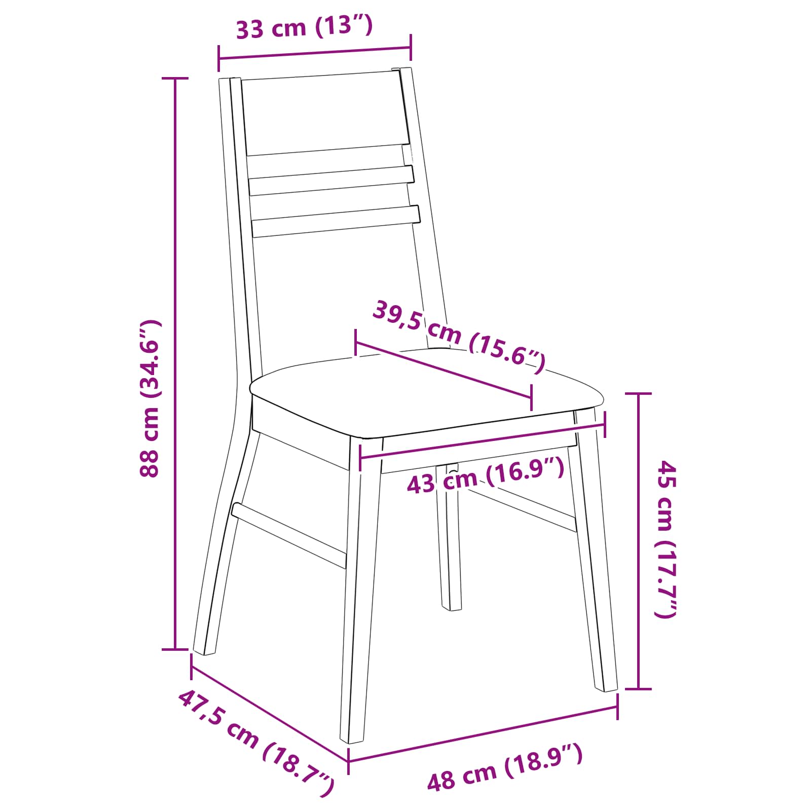 Trpezarijske stolice 2 pcs Svijetlosmeđa 43 x 54 x 89 cm