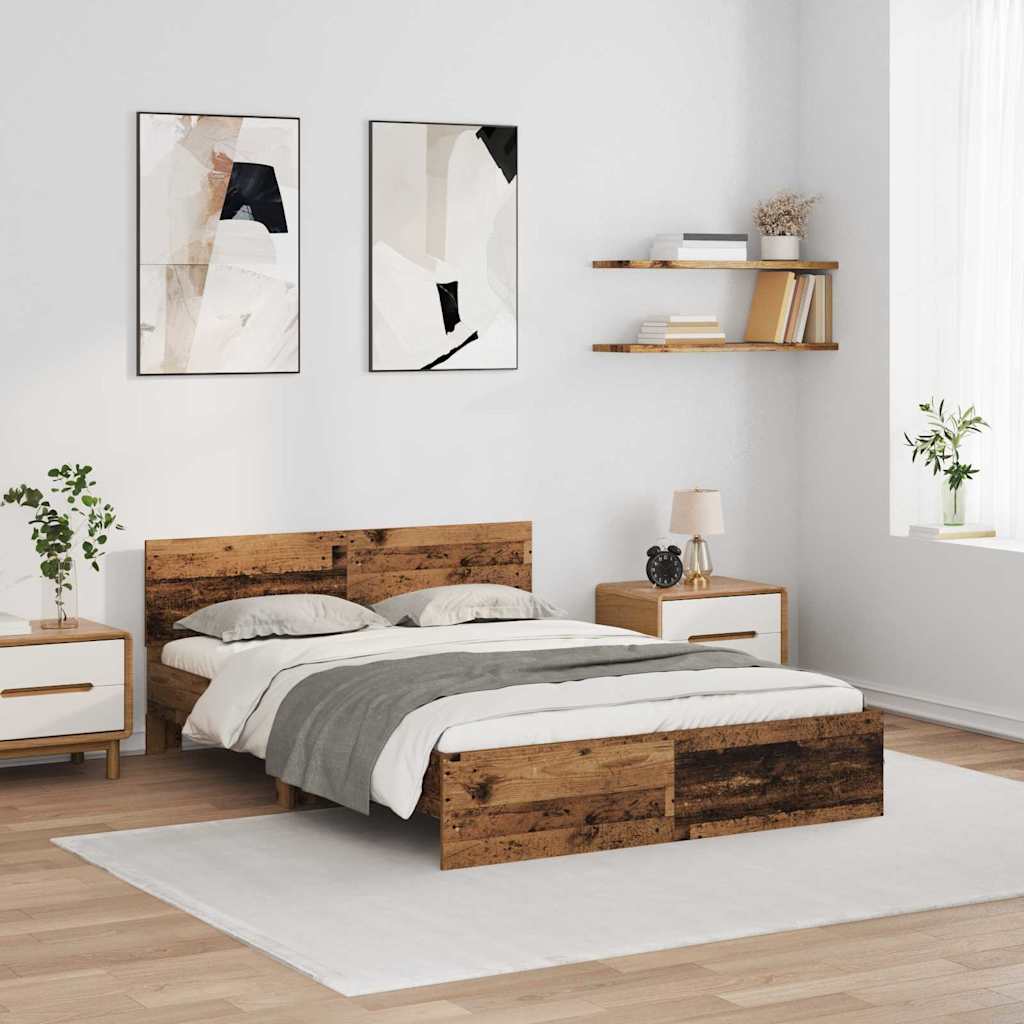 Krevetna konstrukcija Staro drvo 150 x 200 cm Konstruirano drvo