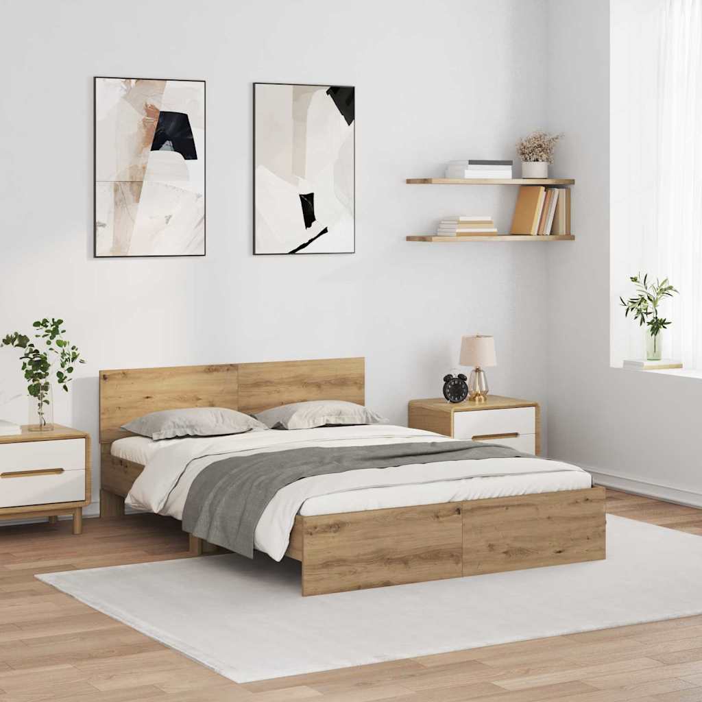 Krevetna konstrukcija Umjetnički hrast 160 x 200 cm