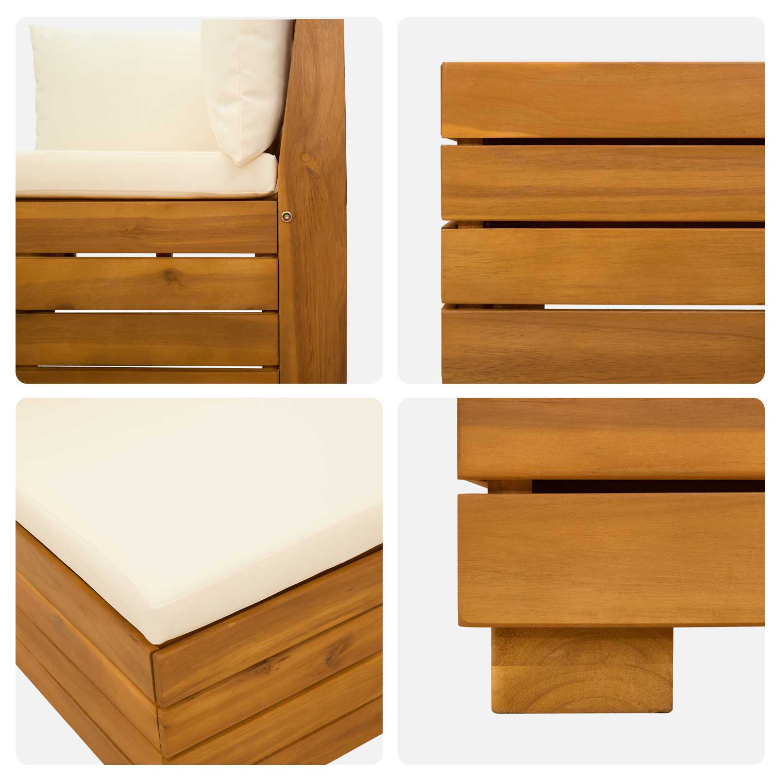 Set vanjskih sofa s jastukom 7 Komad Smeđa Čvrsto drvo akacije