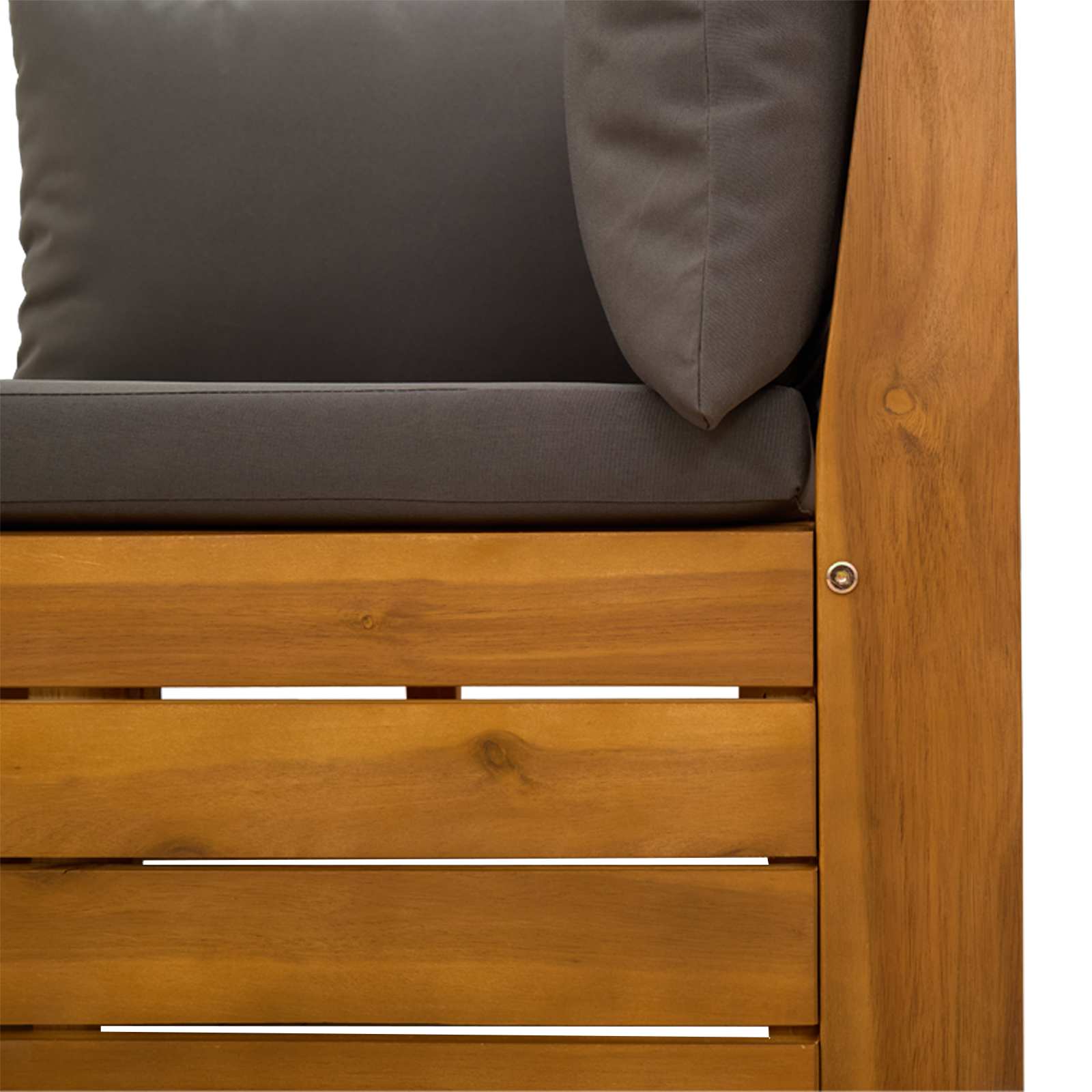 Set vanjskih sofa s jastukom 2 Komad Smeđa Čvrsto drvo akacije