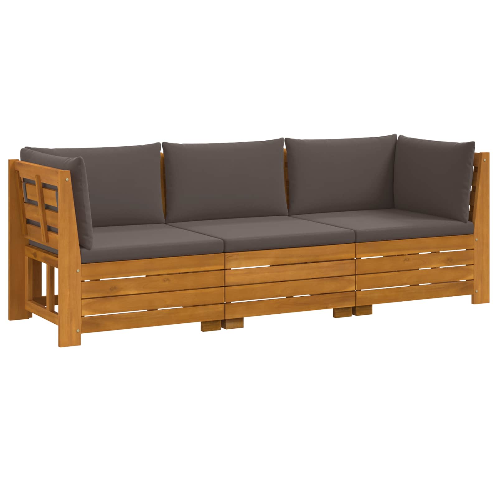 Set vanjskih sofa s jastukom 3 Komad Smeđa Čvrsto drvo akacije