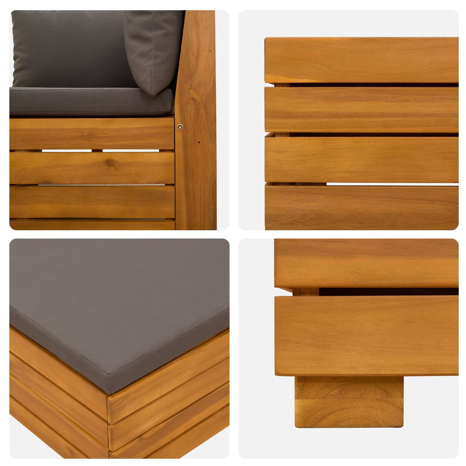 Set vanjskih sofa s jastukom 3 Komad Smeđa Čvrsto drvo akacije