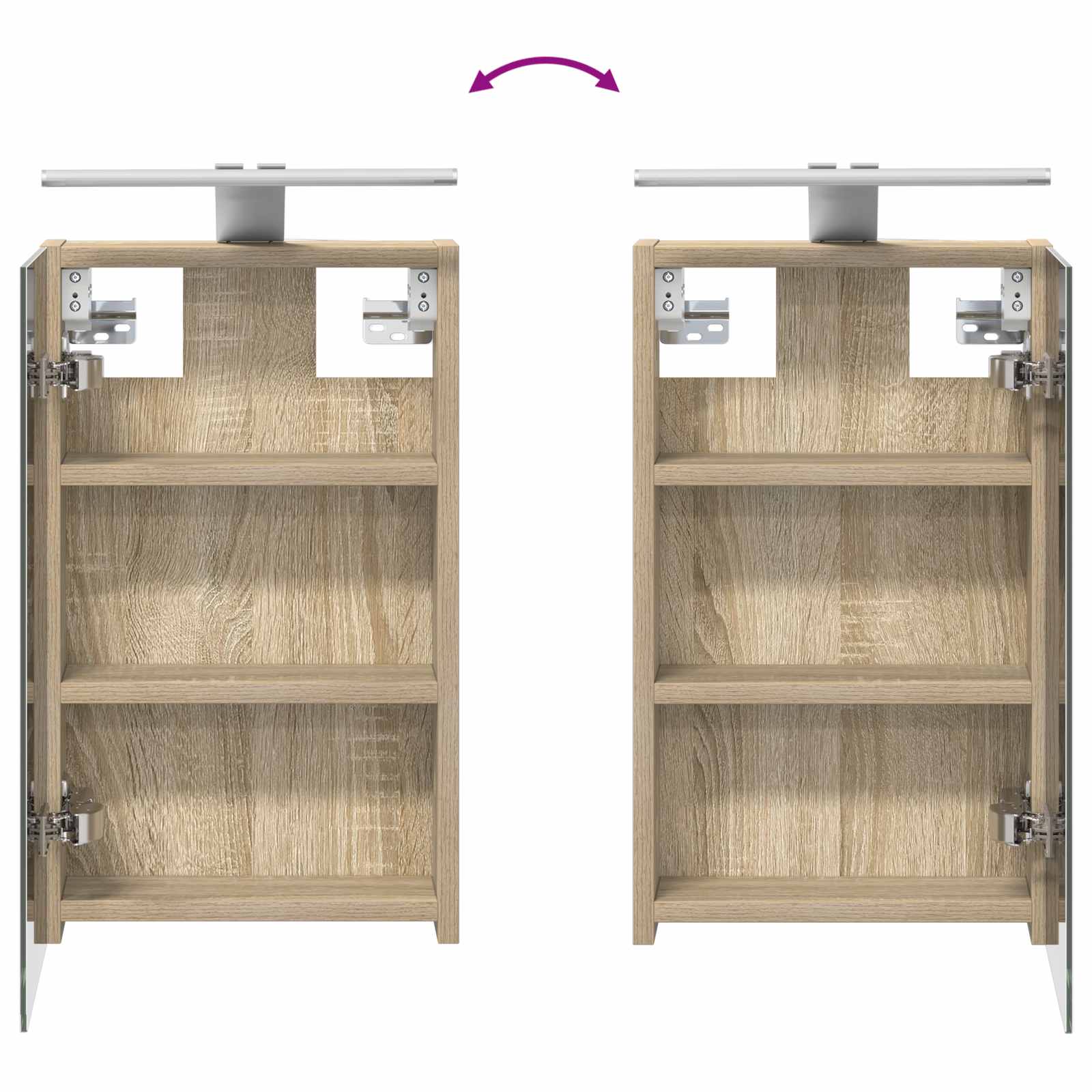 Set ormarića za kupaonicu S LED lampica 3 pcs 80 x 10,5 x 50 cm
