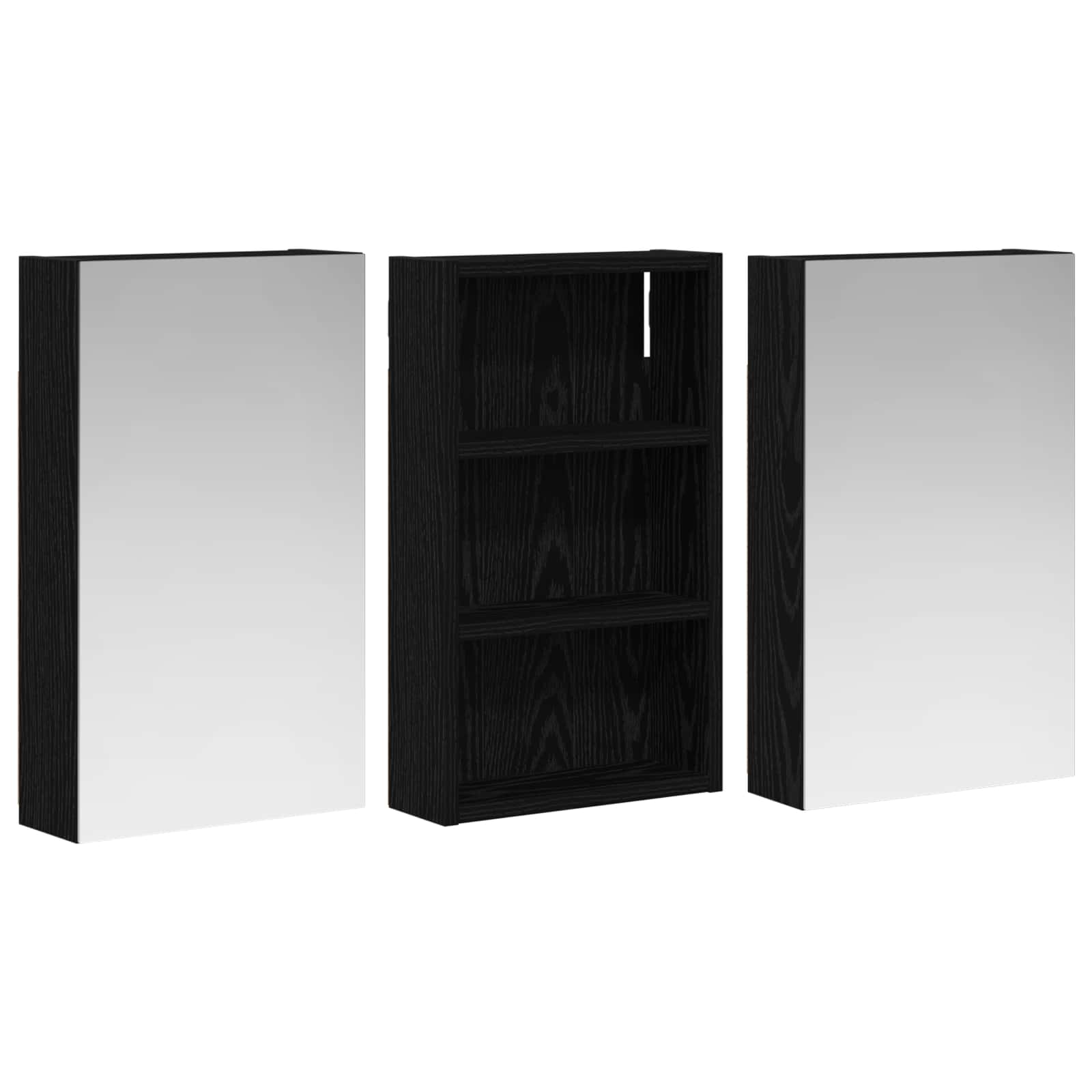 Set ormarića za kupaonicu S LED lampica 3 pcs 90 x 10,5 x 50 cm