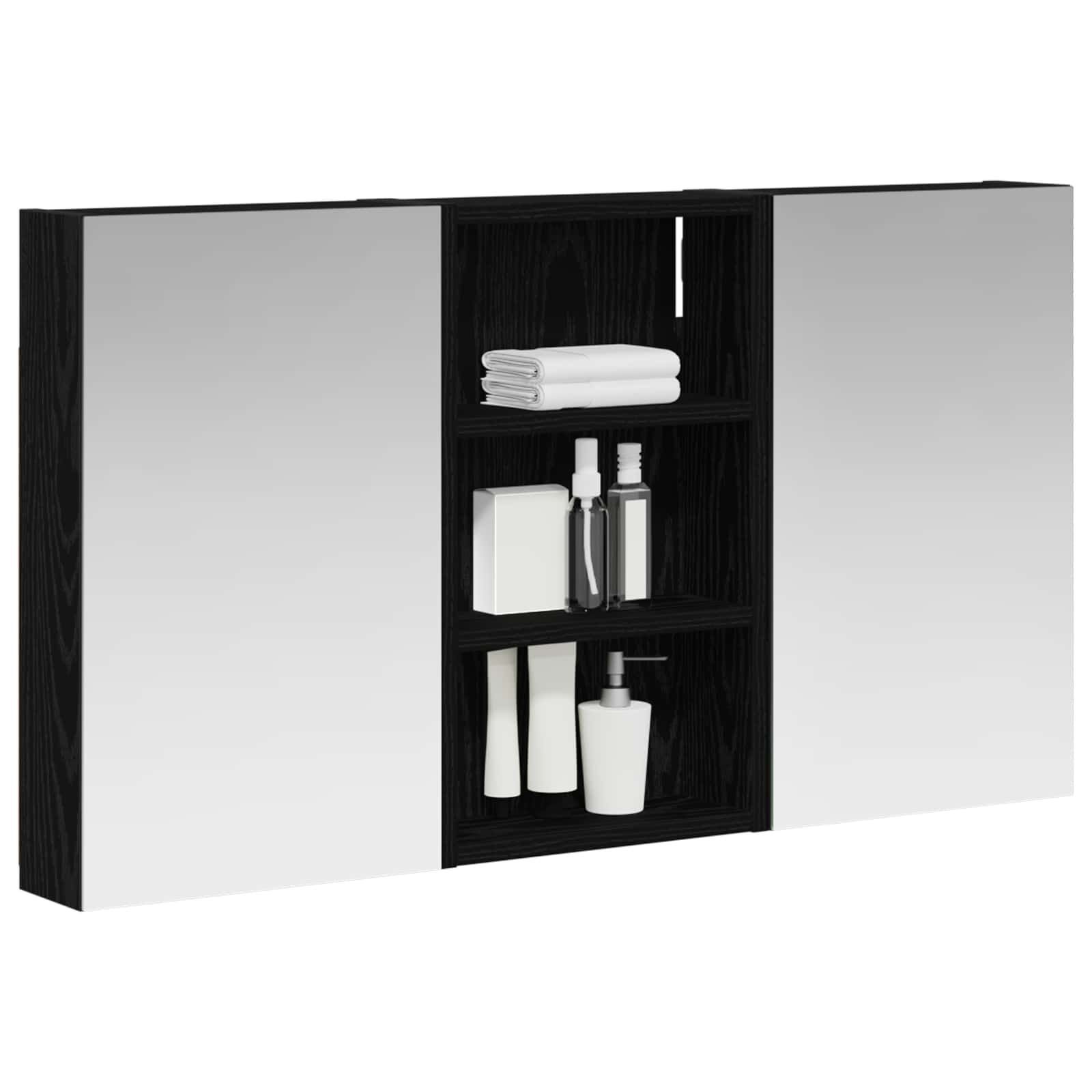 Set ormarića za kupaonicu S LED lampica 3 pcs 90 x 10,5 x 50 cm