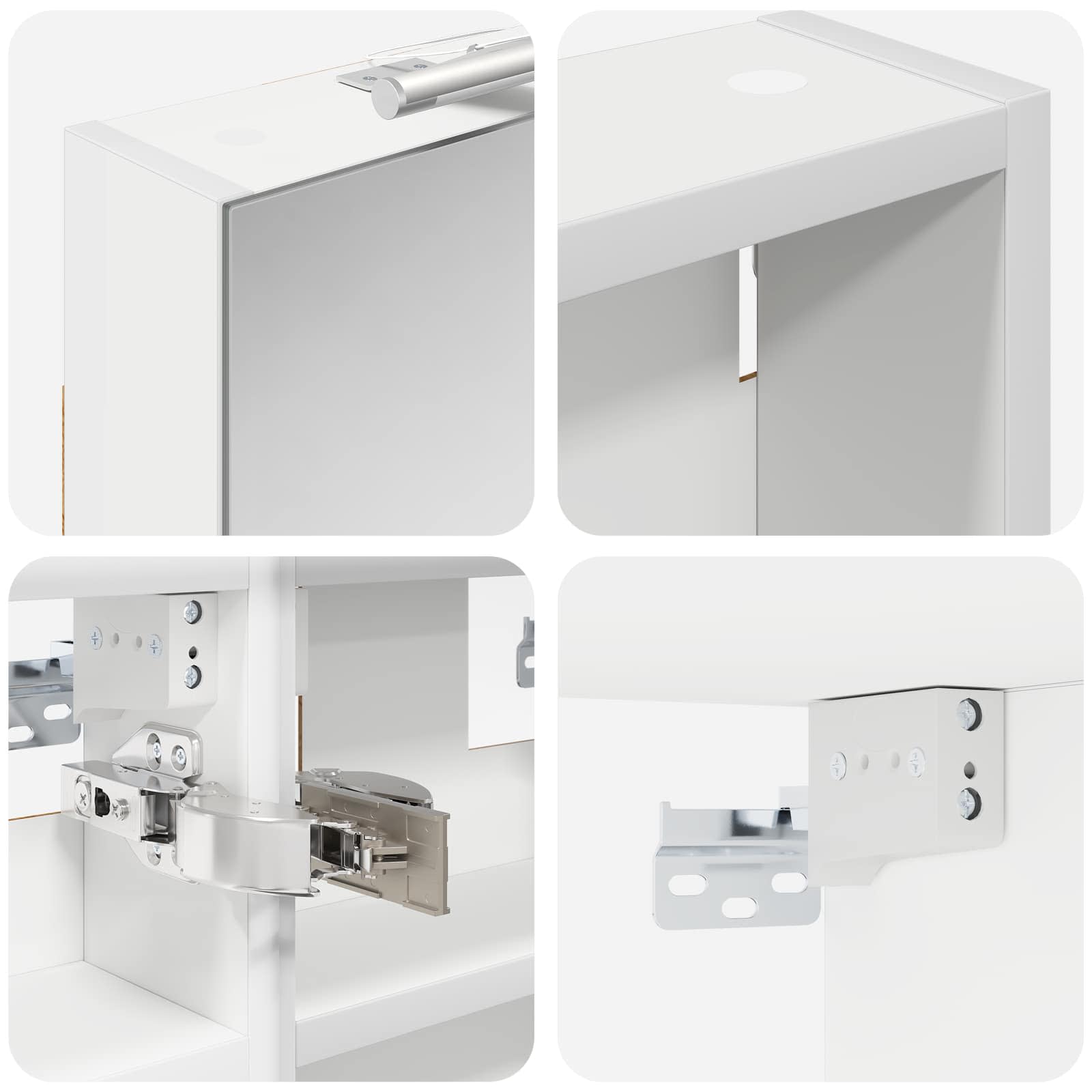 Set ormarića za kupaonicu S LED lampica 3 pcs 90 x 10,5 x 50 cm