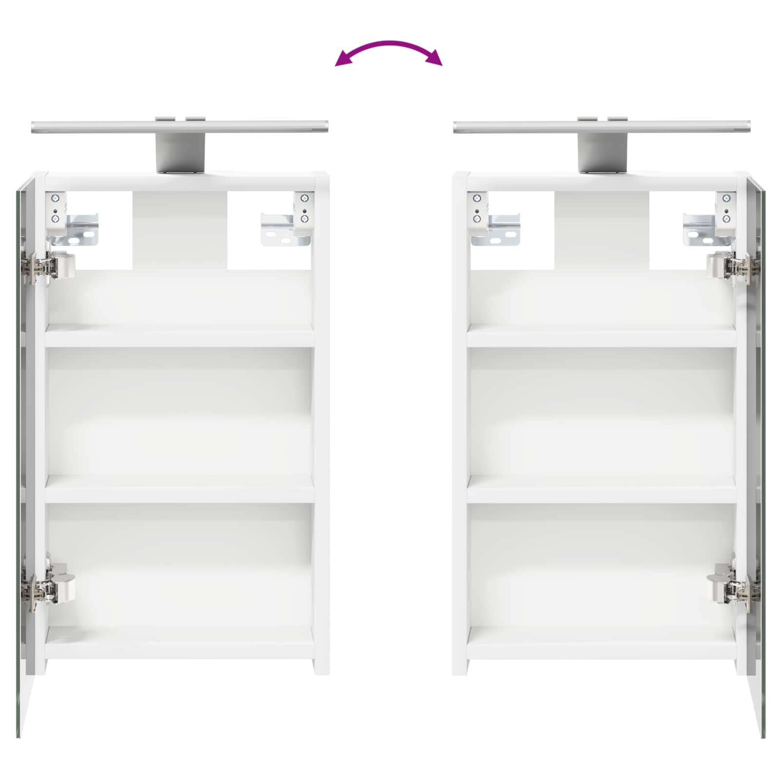 Set ormarića za kupaonicu S LED lampica 3 pcs 90 x 10,5 x 50 cm