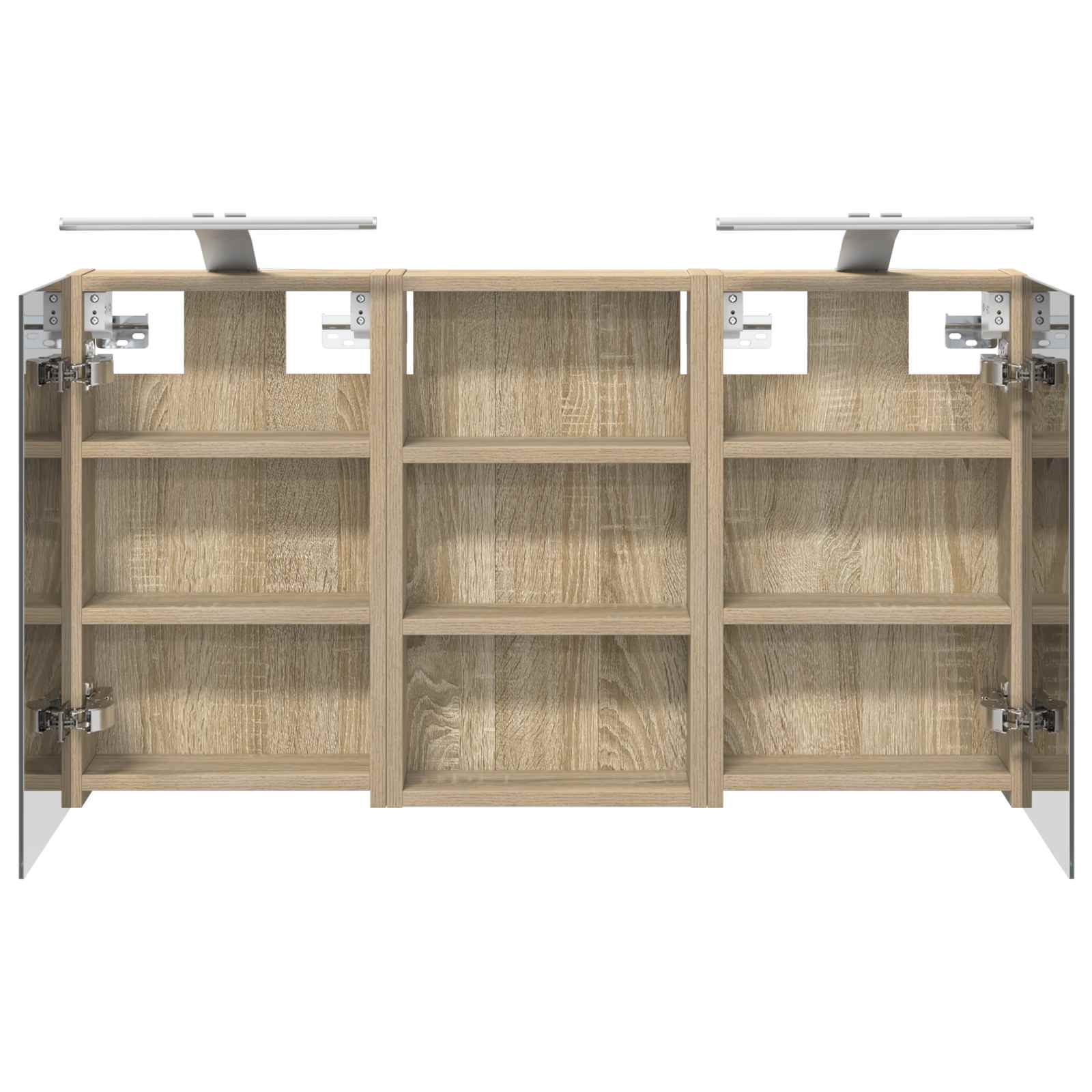 Set ormarića za kupaonicu S LED lampica 3 pcs 90 x 10,5 x 50 cm