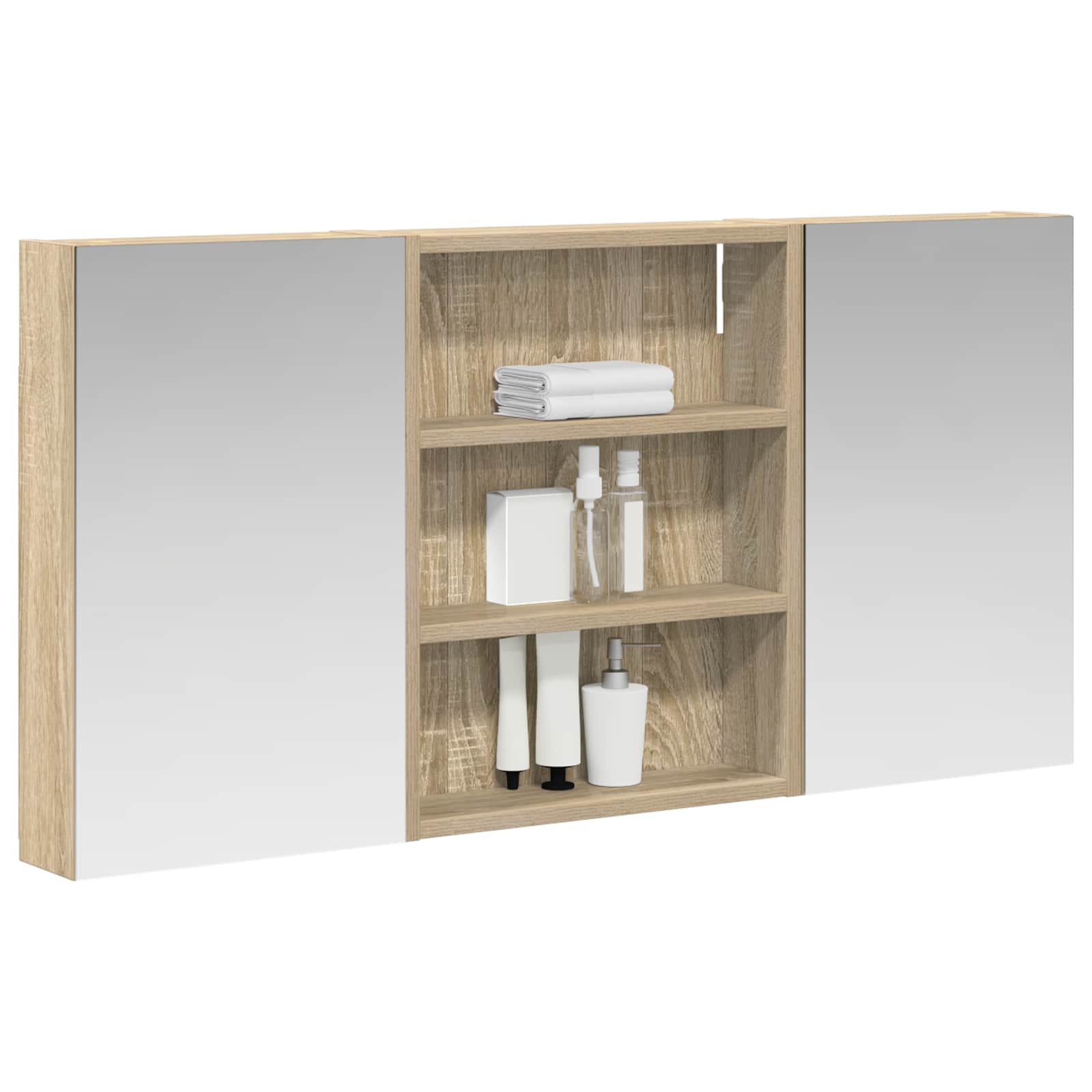 Set ormarića za kupaonicu s policom 3 pcs 100 x 10,5 x 50 cm