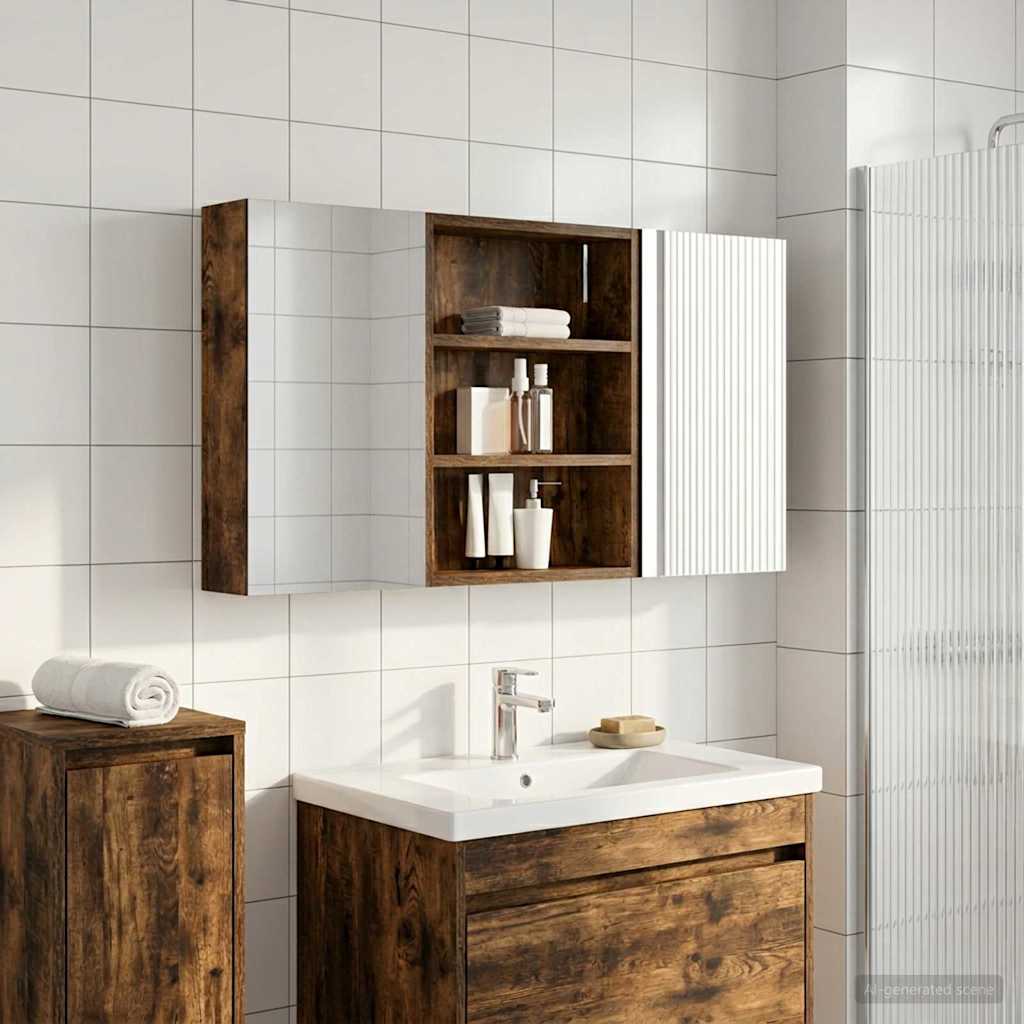 Set ormarića za kupaonicu s policom 3 pcs 100 x 10,5 x 50 cm