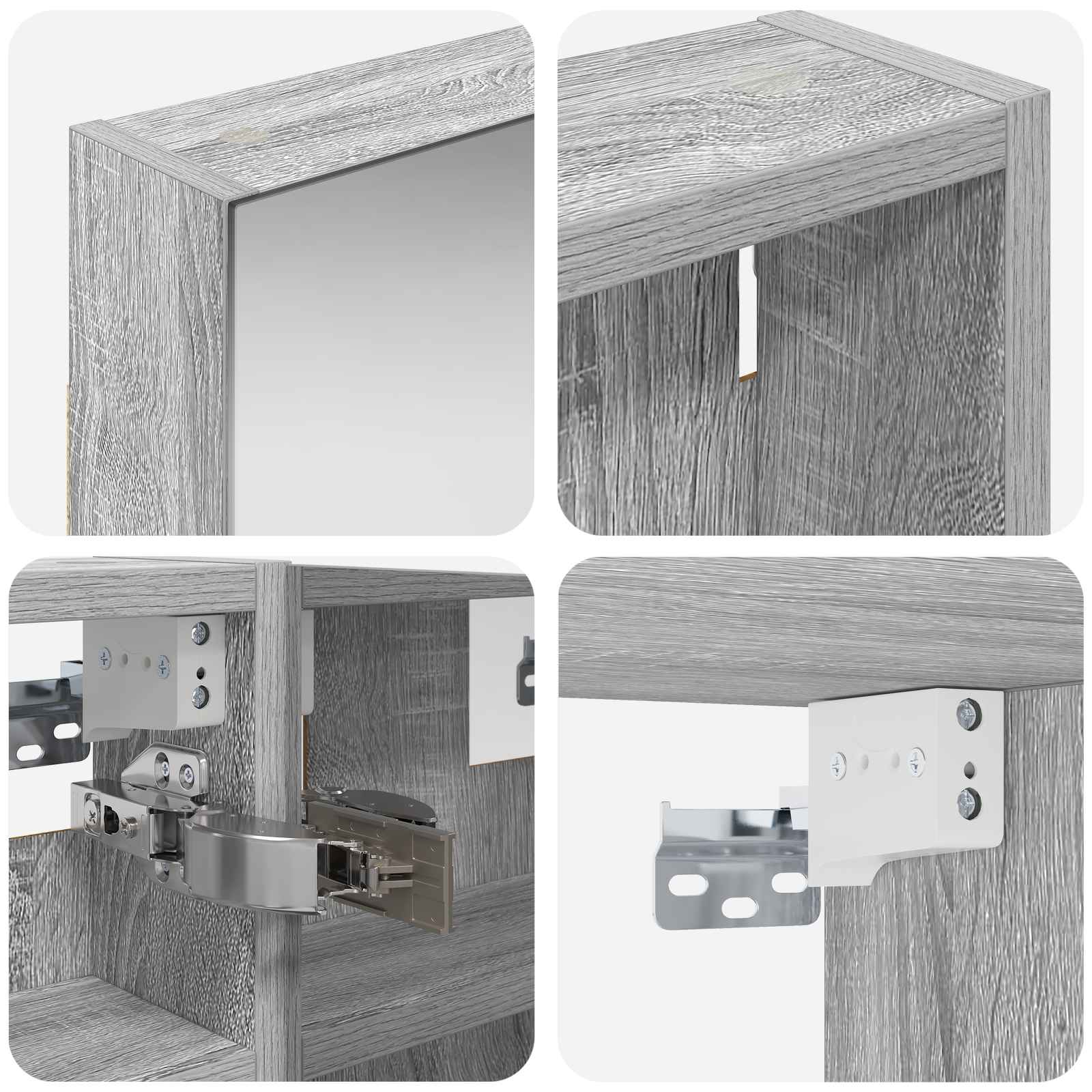 Set ormarića za kupaonicu s policom 3 pcs 100 x 10,5 x 50 cm