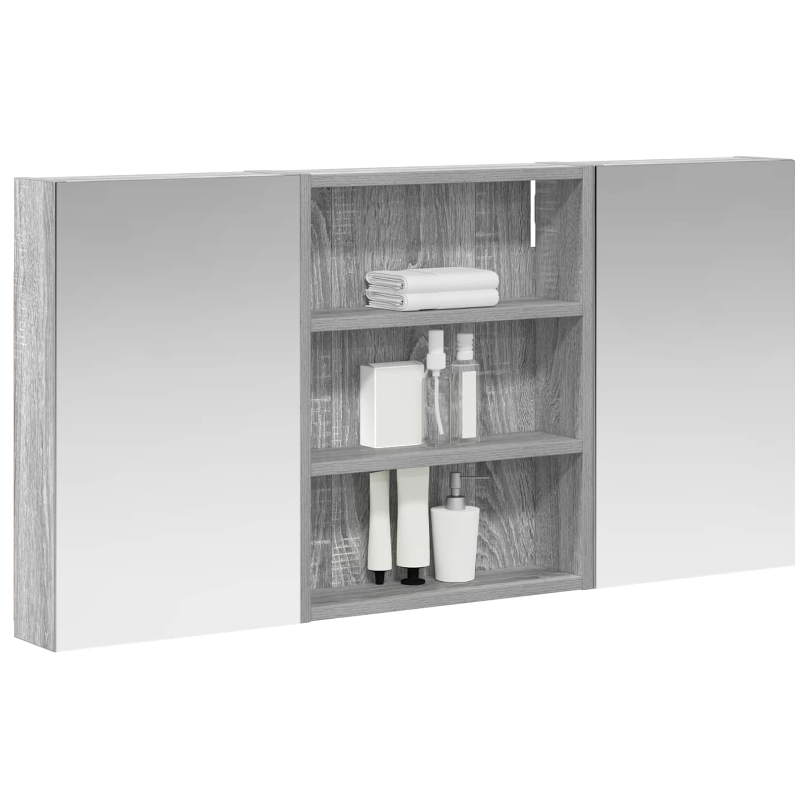 Set ormarića za kupaonicu s policom 3 pcs 100 x 10,5 x 50 cm