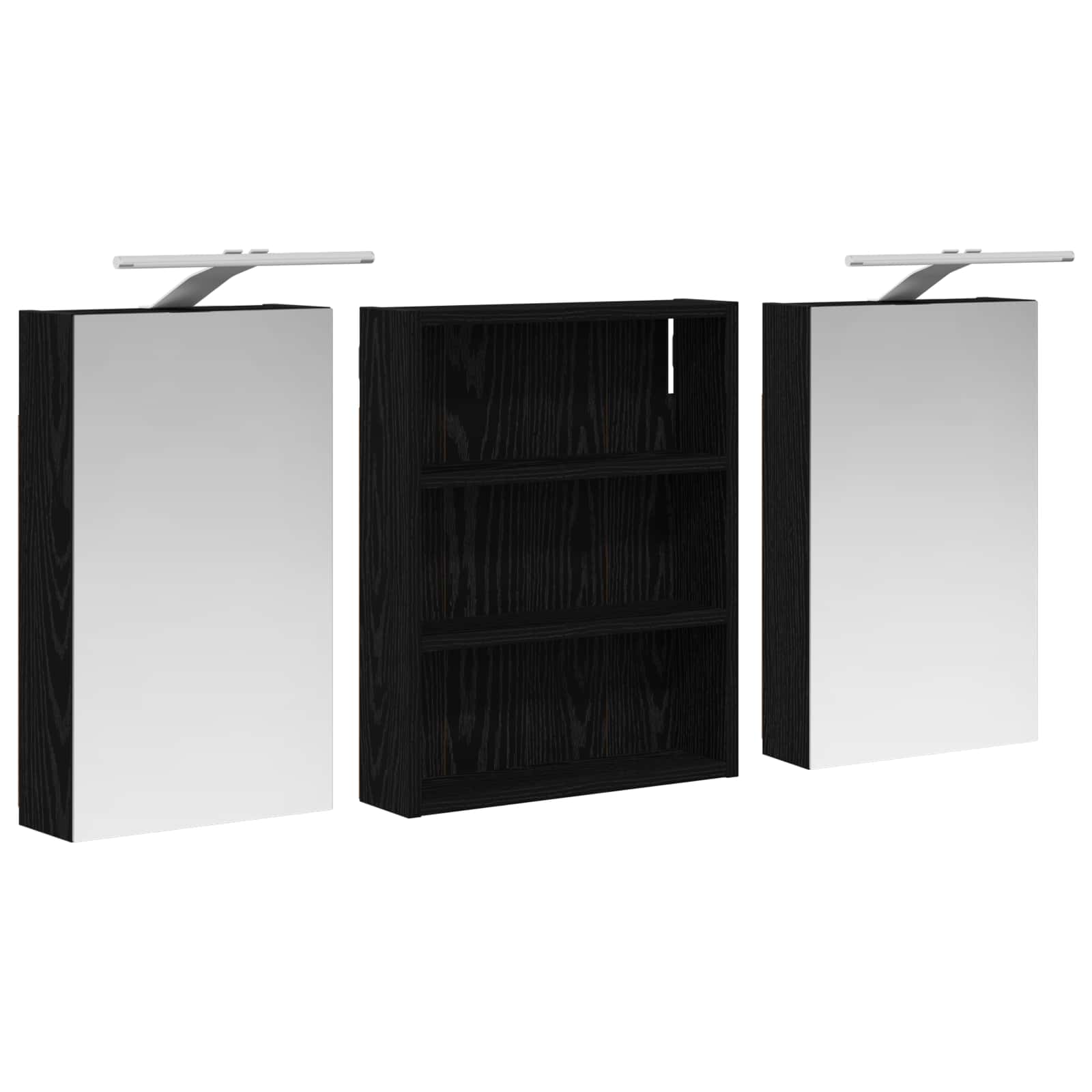 Set ormarića za kupaonicu s policom 3 pcs 100 x 10,5 x 50 cm