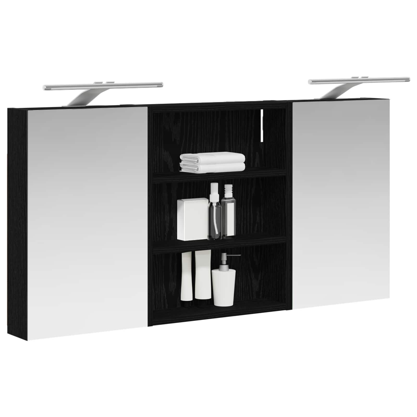 Set ormarića za kupaonicu s policom 3 pcs 100 x 10,5 x 50 cm