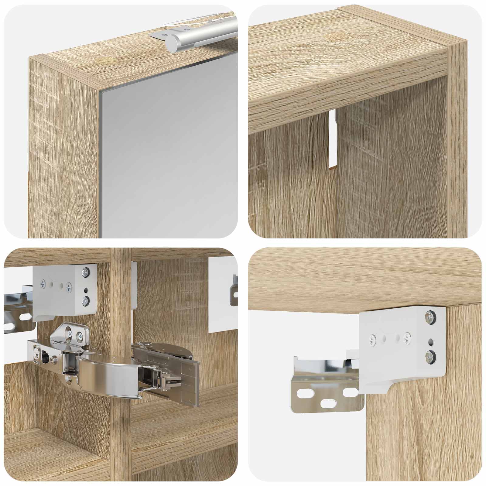 Set ormarića za kupaonicu s policom 3 pcs 100 x 10,5 x 50 cm