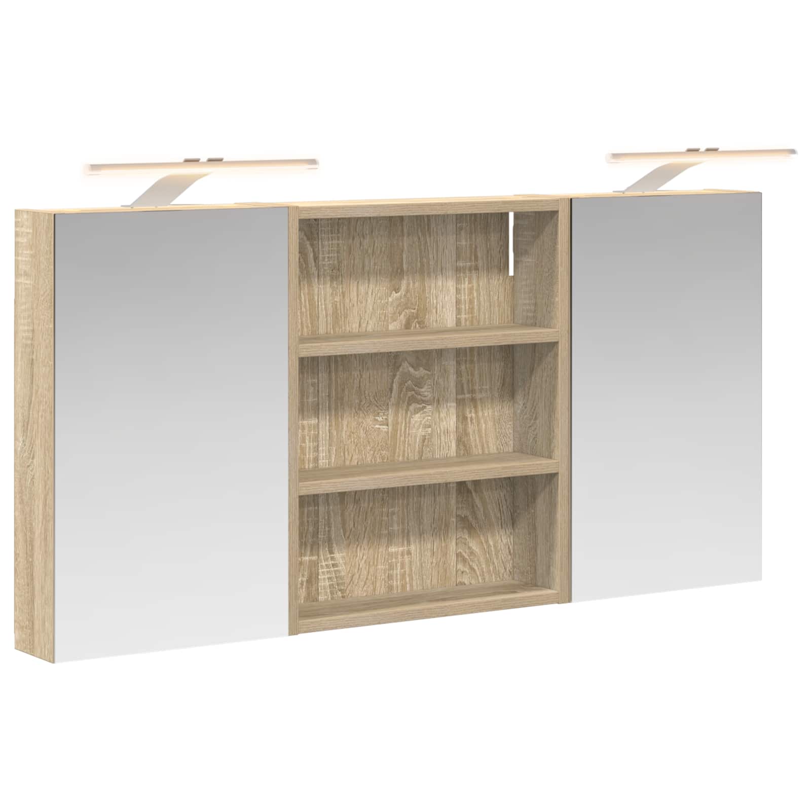 Set ormarića za kupaonicu s policom 3 pcs 100 x 10,5 x 50 cm