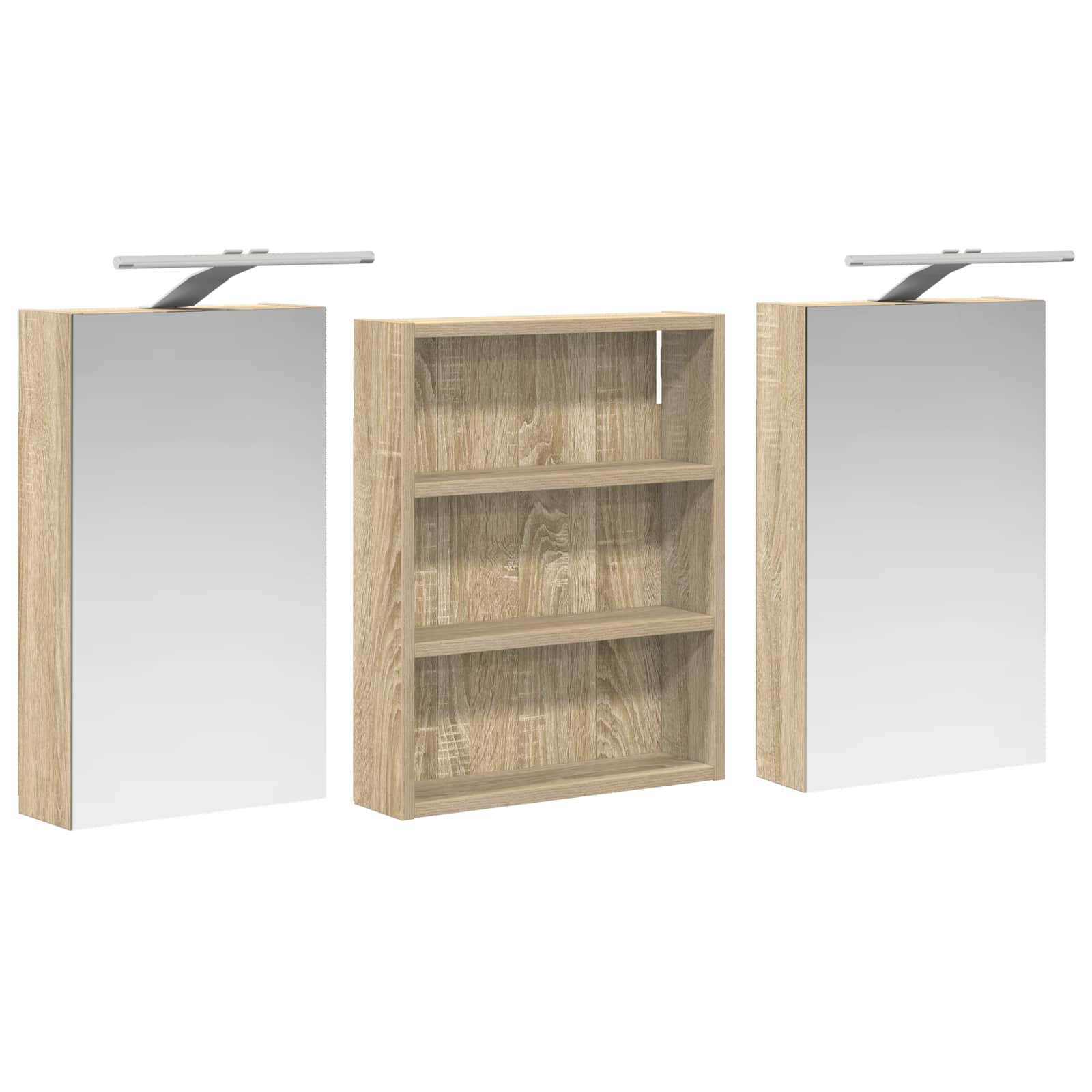 Set ormarića za kupaonicu s policom 3 pcs 100 x 10,5 x 50 cm