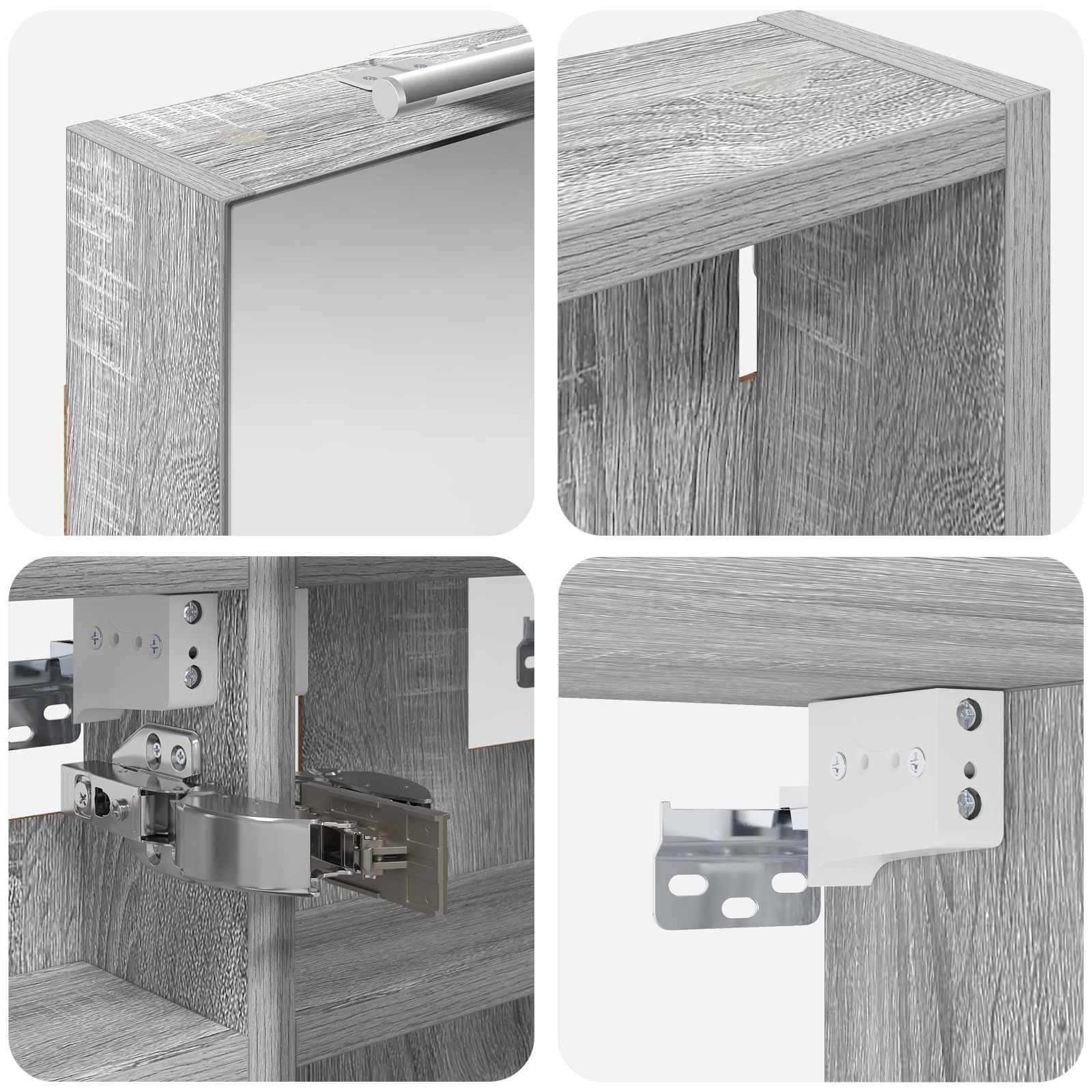 Set ormarića za kupaonicu s policom 3 pcs 100 x 10,5 x 50 cm