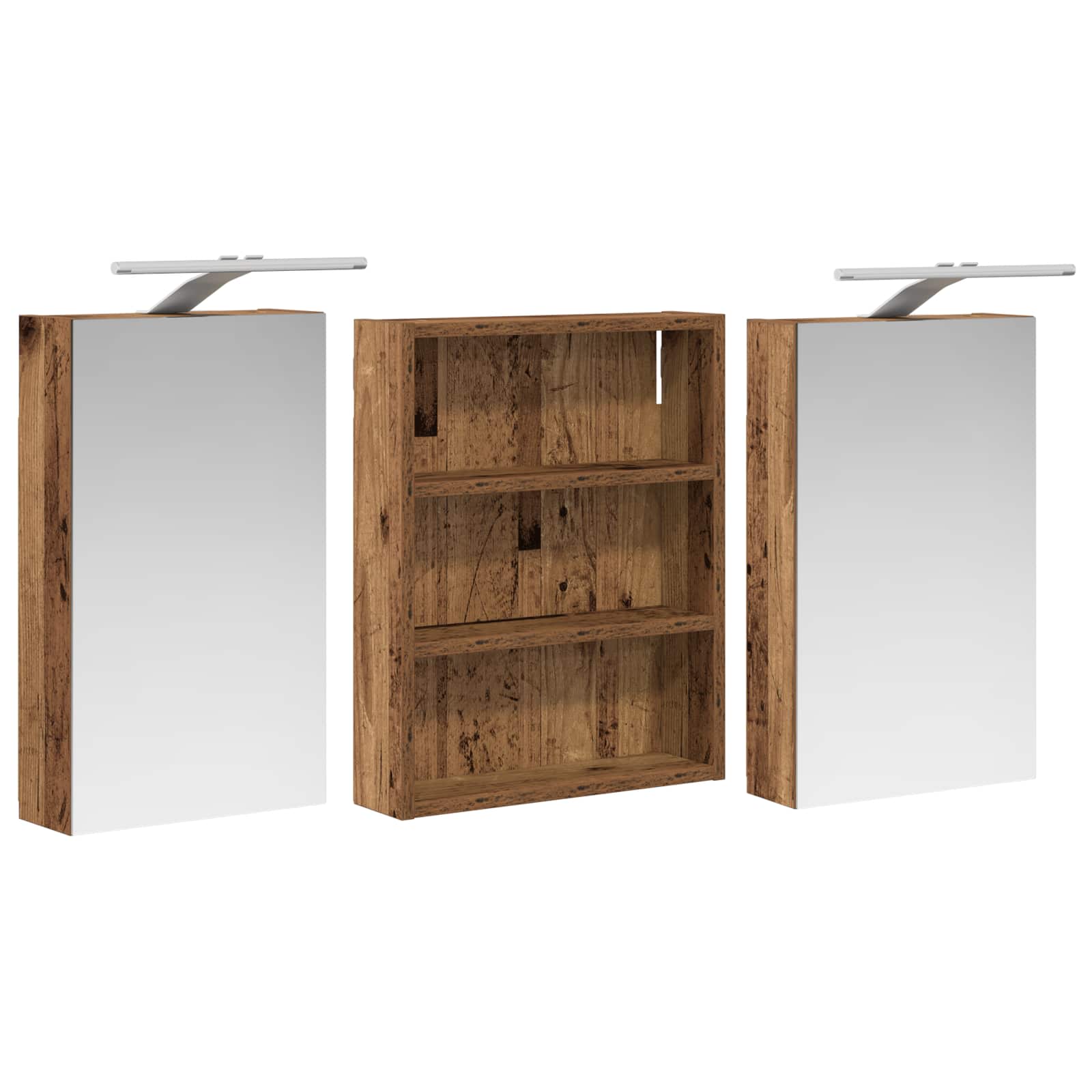 Set ormarića za kupaonicu s policom 3 pcs 100 x 10,5 x 50 cm