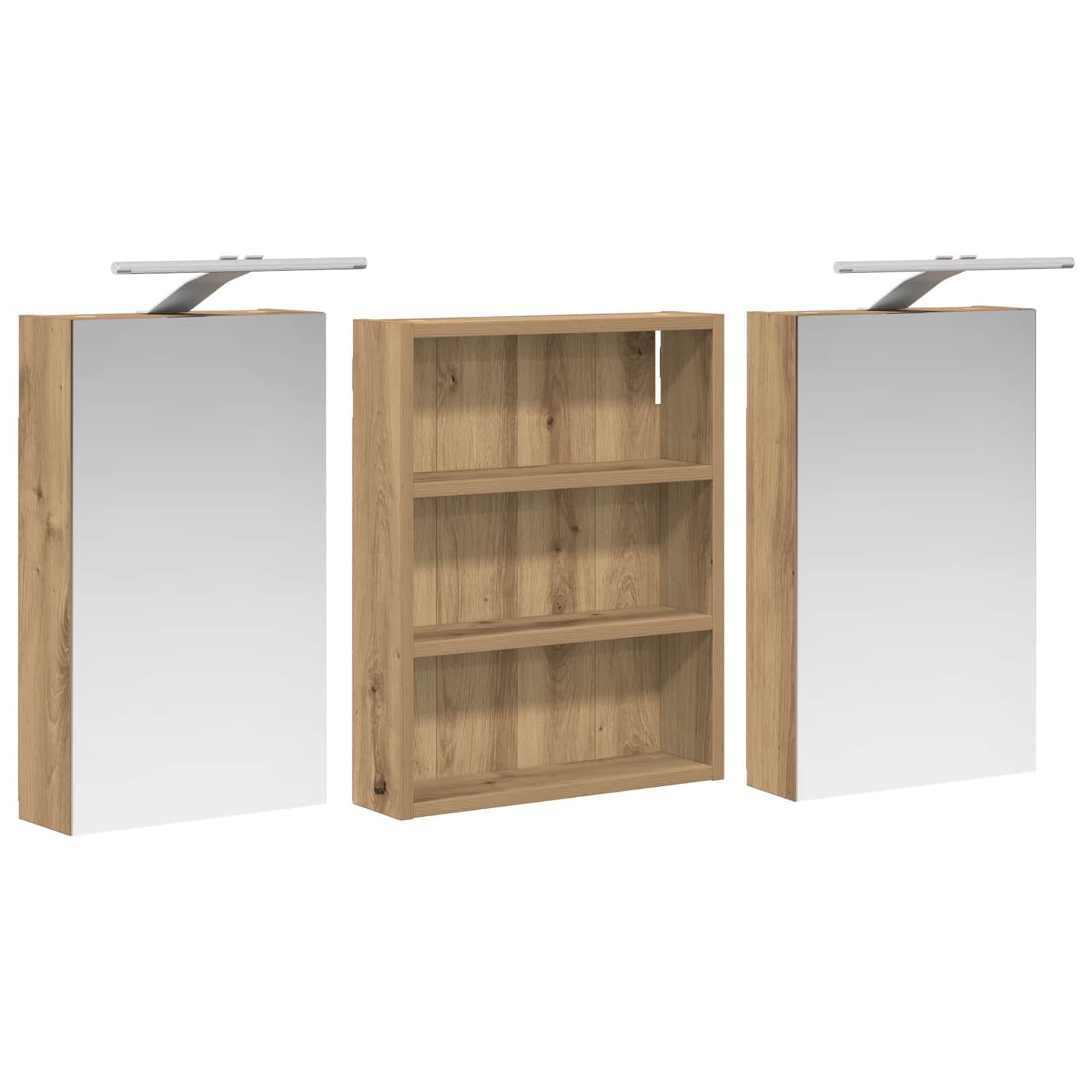 Set ormarića za kupaonicu s policom 3 pcs 100 x 10,5 x 50 cm