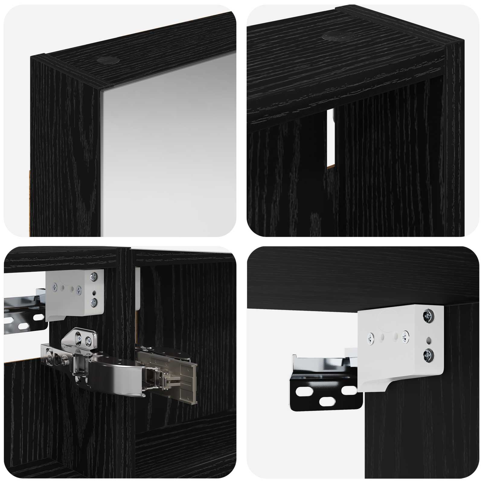 Set ormarića za kupaonicu s policom 3 pcs 100 x 10,5 x 60,5 cm
