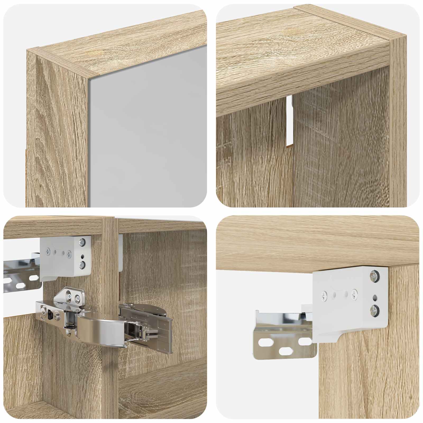 Set ormarića za kupaonicu s policom 3 pcs 100 x 10,5 x 60,5 cm