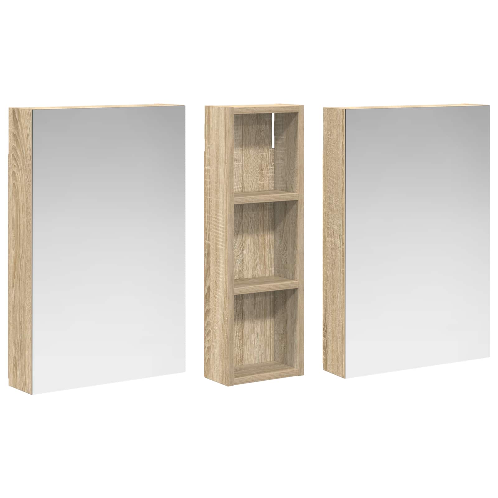 Set ormarića za kupaonicu s policom 3 pcs 100 x 10,5 x 60,5 cm