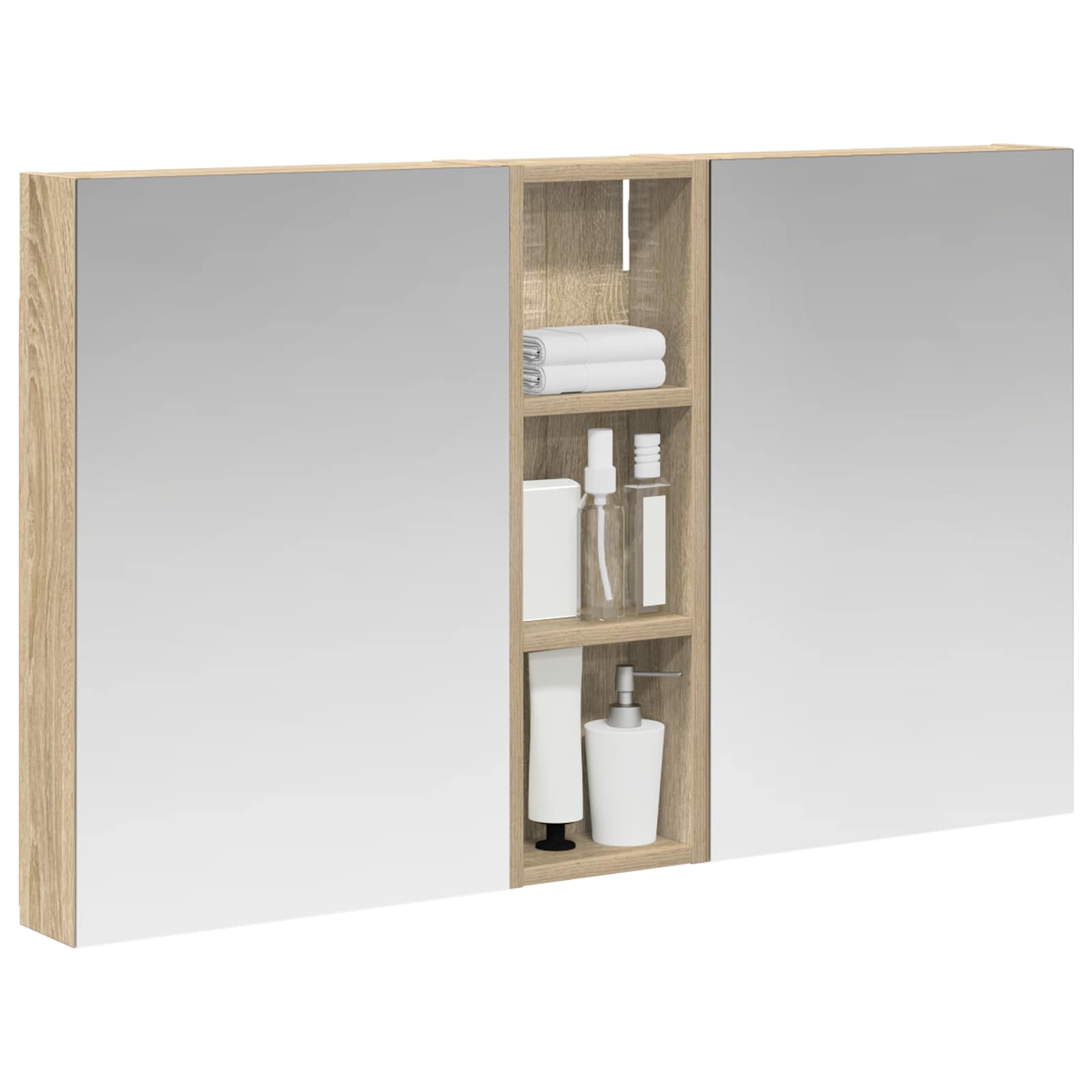 Set ormarića za kupaonicu s policom 3 pcs 100 x 10,5 x 60,5 cm