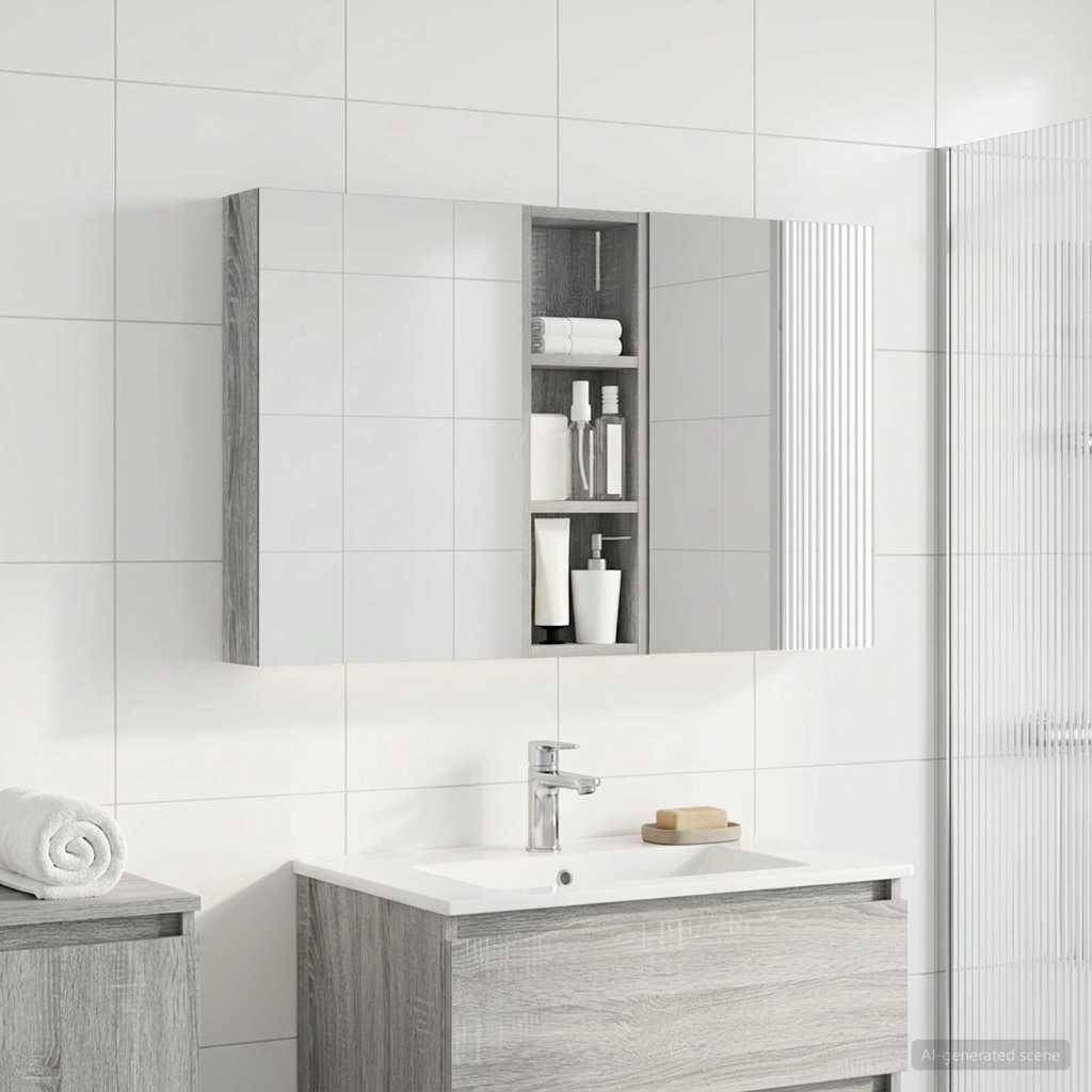 Set ormarića za kupaonicu s policom 3 pcs 100 x 10,5 x 60,5 cm