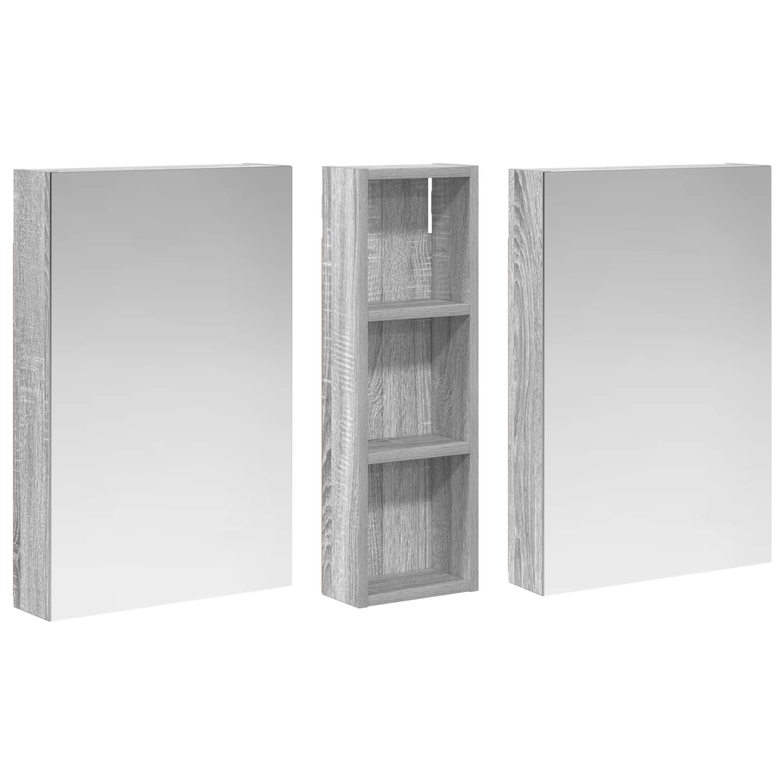 Set ormarića za kupaonicu s policom 3 pcs 100 x 10,5 x 60,5 cm
