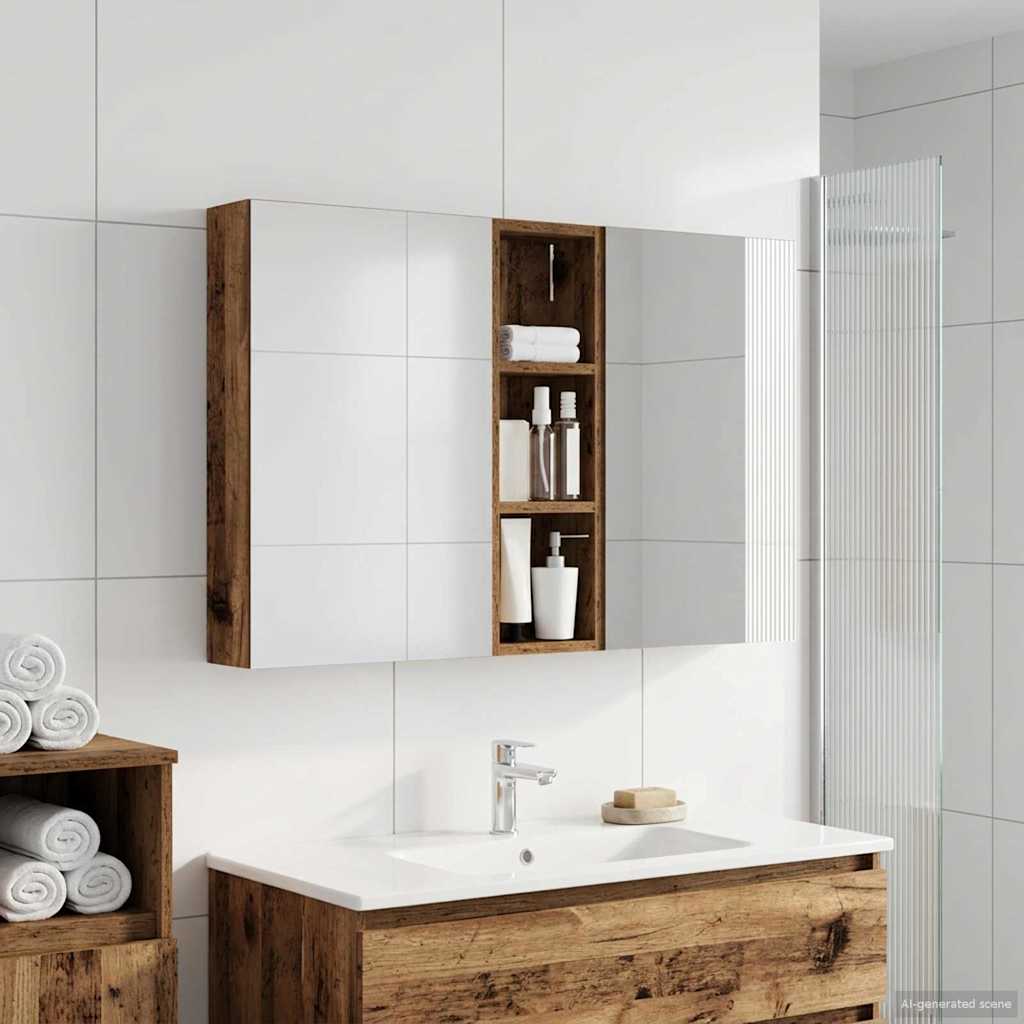 Set ormarića za kupaonicu s policom 3 pcs 100 x 10,5 x 60,5 cm