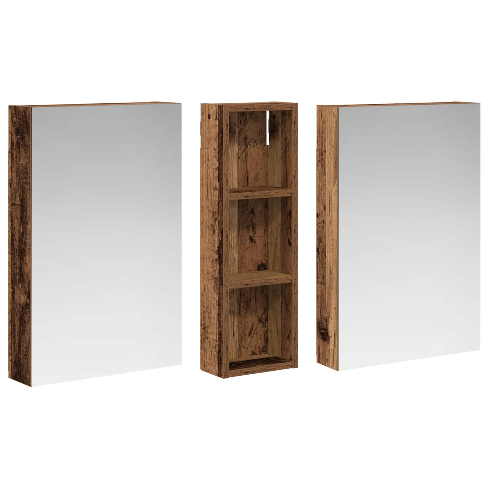 Set ormarića za kupaonicu s policom 3 pcs 100 x 10,5 x 60,5 cm
