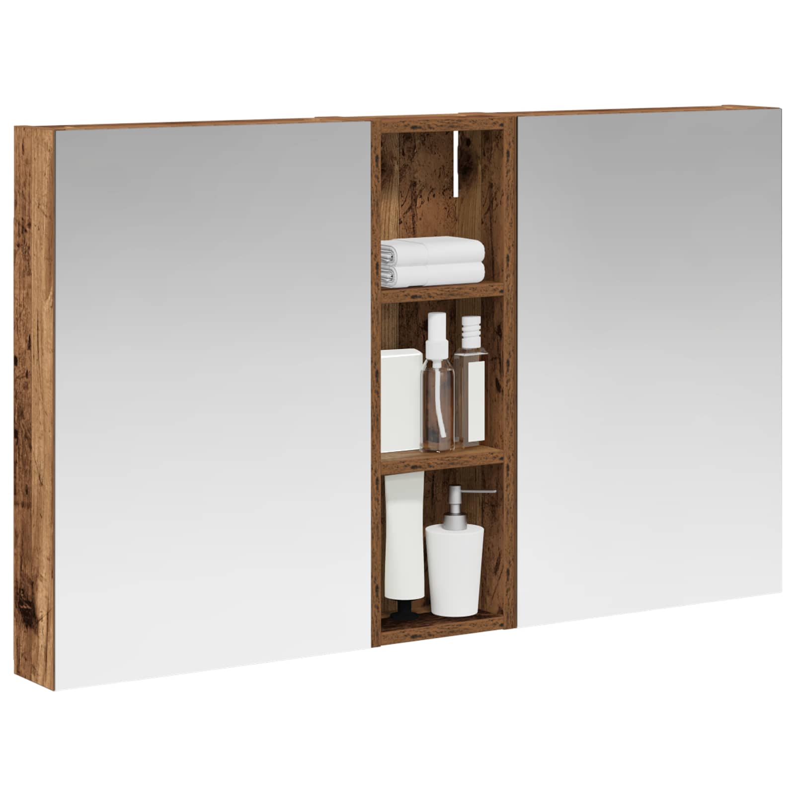 Set ormarića za kupaonicu s policom 3 pcs 100 x 10,5 x 60,5 cm
