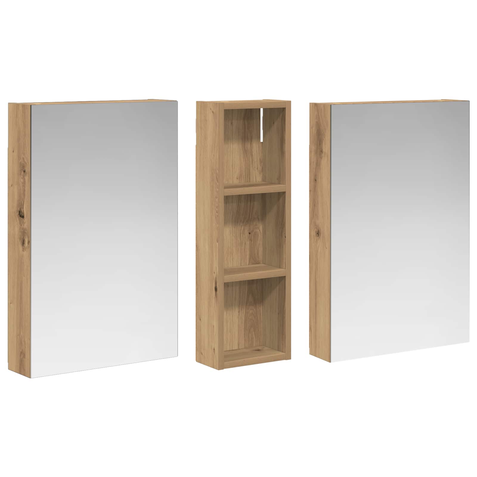 Set ormarića za kupaonicu s policom 3 pcs 100 x 10,5 x 60,5 cm